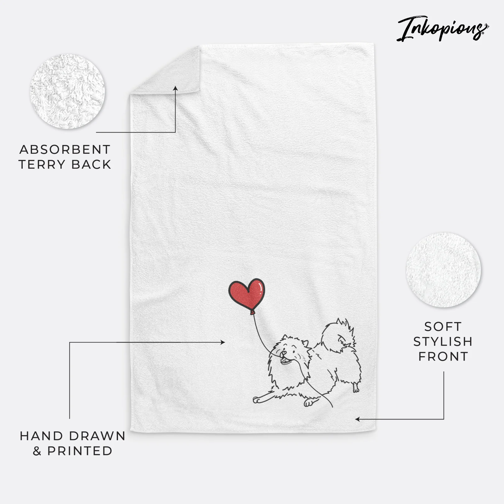 Keeshond Heart String - Decorative Hand Towel - Image 4