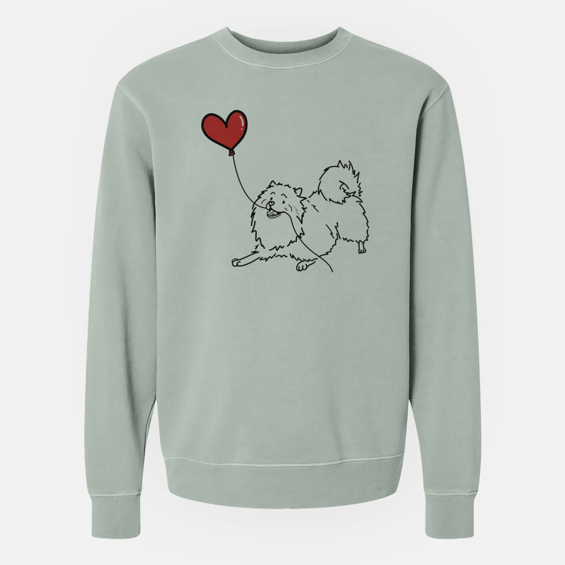 Keeshond Heart String - Unisex Pigment Dyed Crew Sweatshirt - Image 6