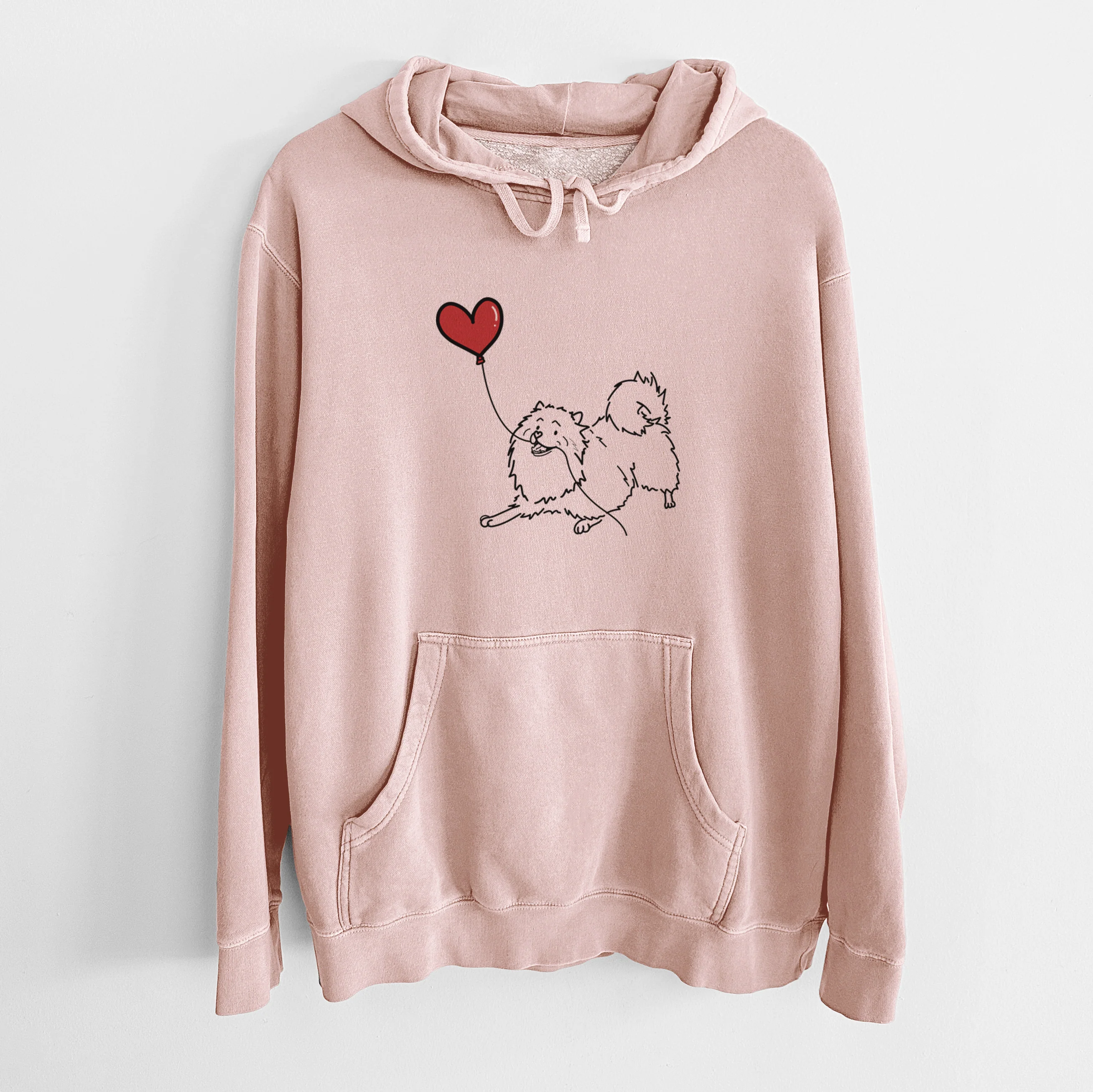 Keeshond Heart String - Unisex Pigment Dyed Hoodie