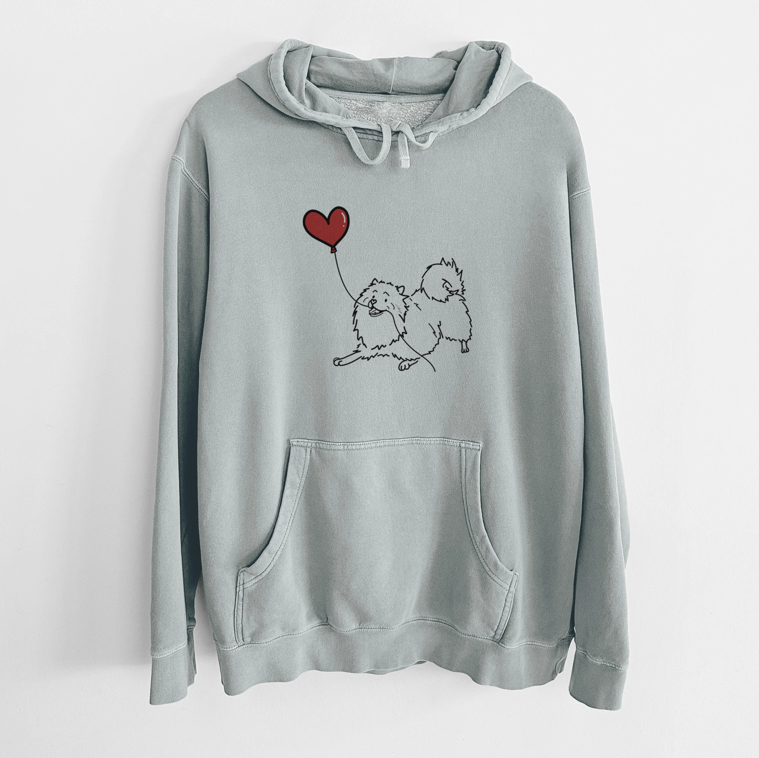 Keeshond Heart String - Unisex Pigment Dyed Hoodie - Image 7