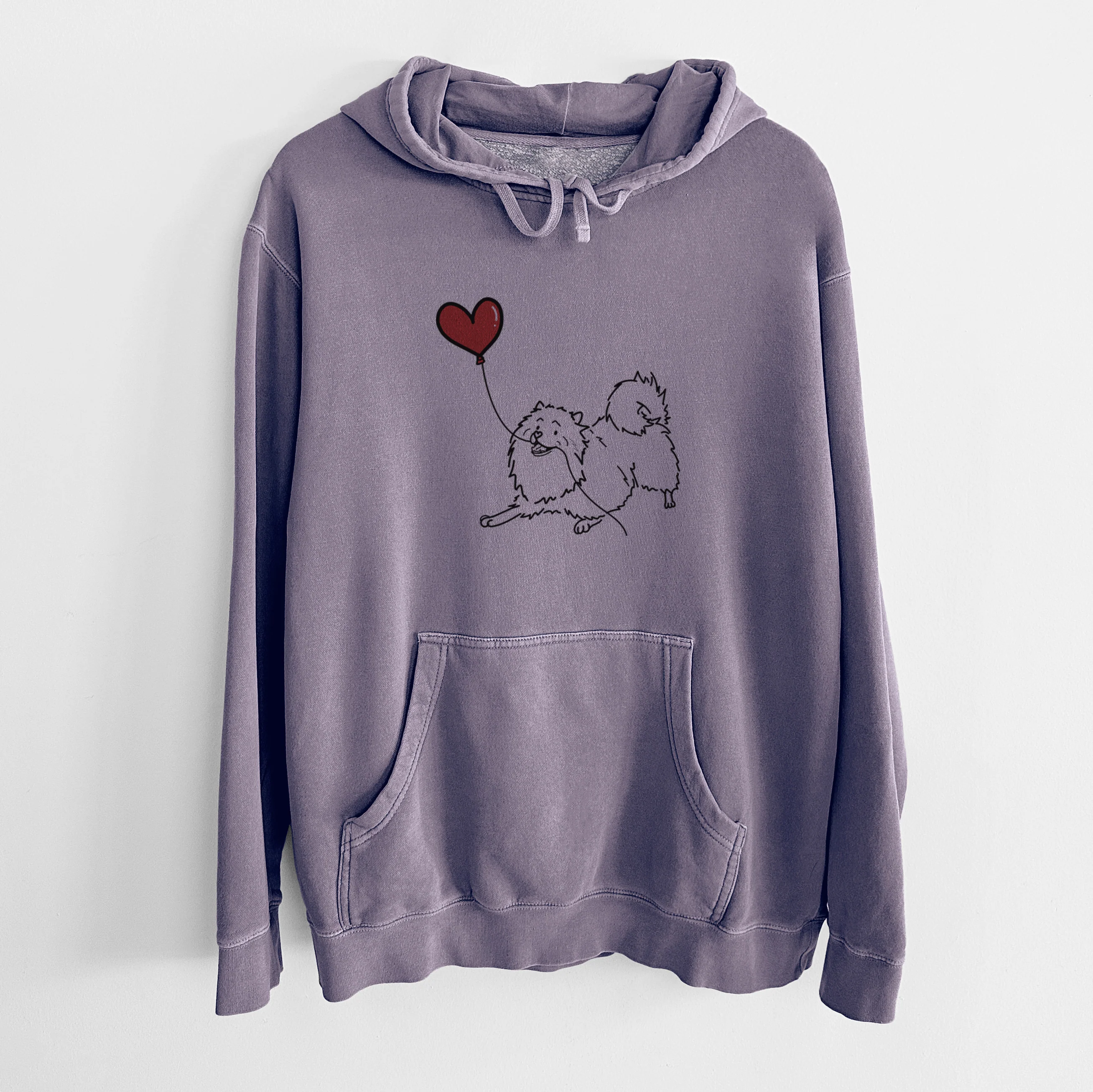 Keeshond Heart String - Unisex Pigment Dyed Hoodie - Image 9