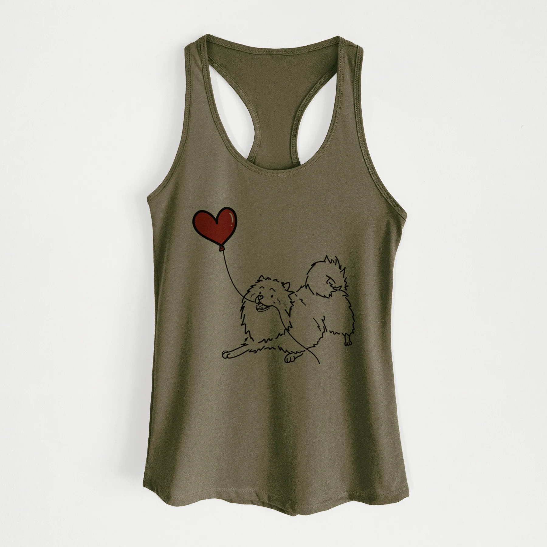 Keeshond Heart String - Women's Racerback Tanktop - Image 5