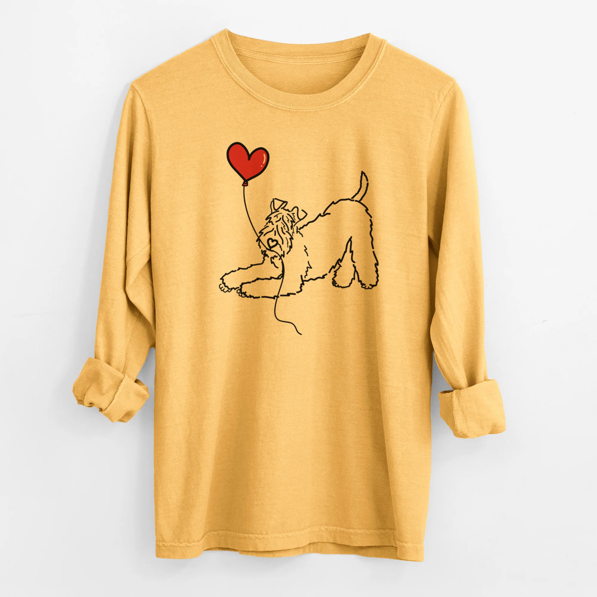 Kerry Blue Heart String - Men's Heavyweight 100% Cotton Long Sleeve - Image 3