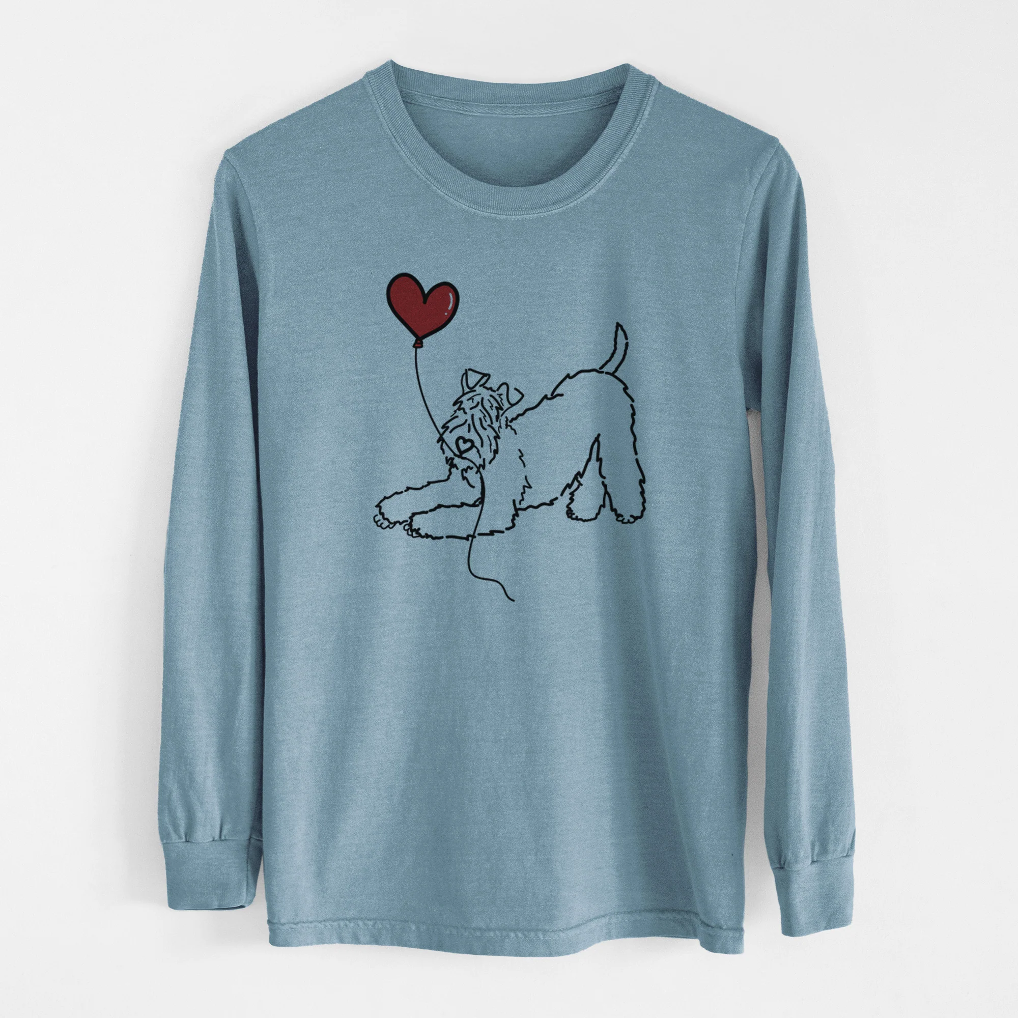 Kerry Blue Heart String - Men's Heavyweight 100% Cotton Long Sleeve - Image 8