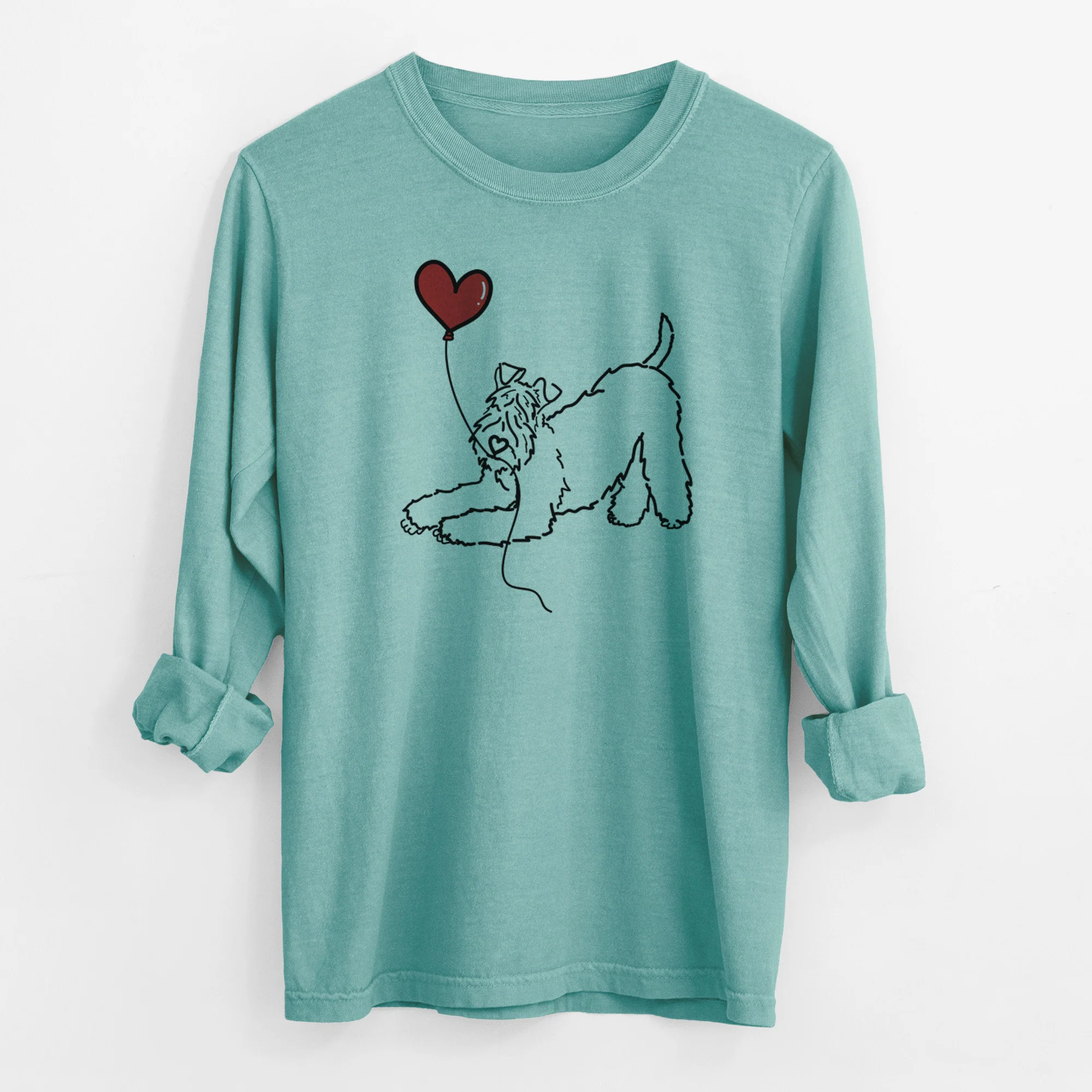 Kerry Blue Heart String - Men's Heavyweight 100% Cotton Long Sleeve - Image 9