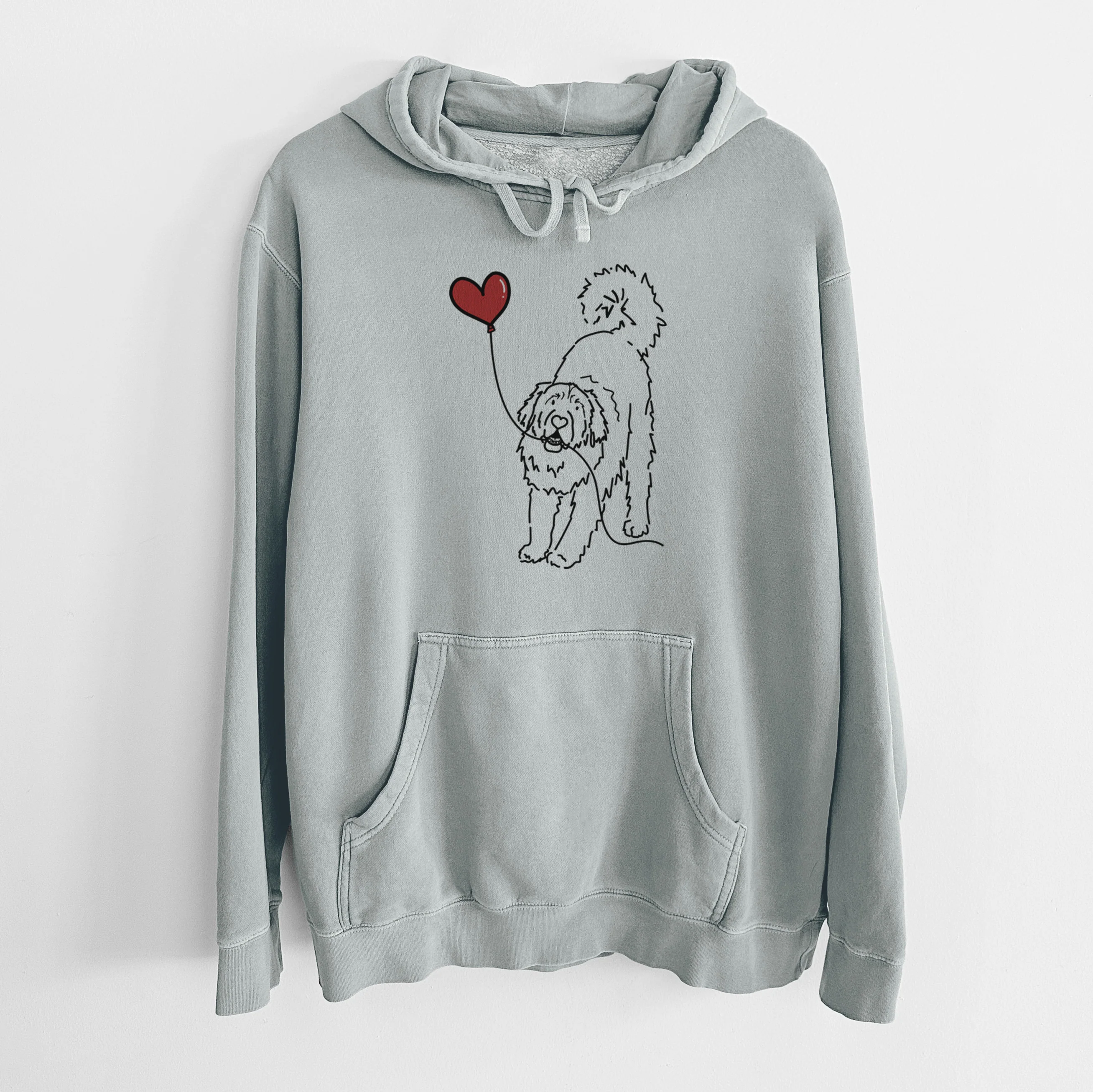 Leonberger Heart String - Unisex Pigment Dyed Hoodie - Image 8