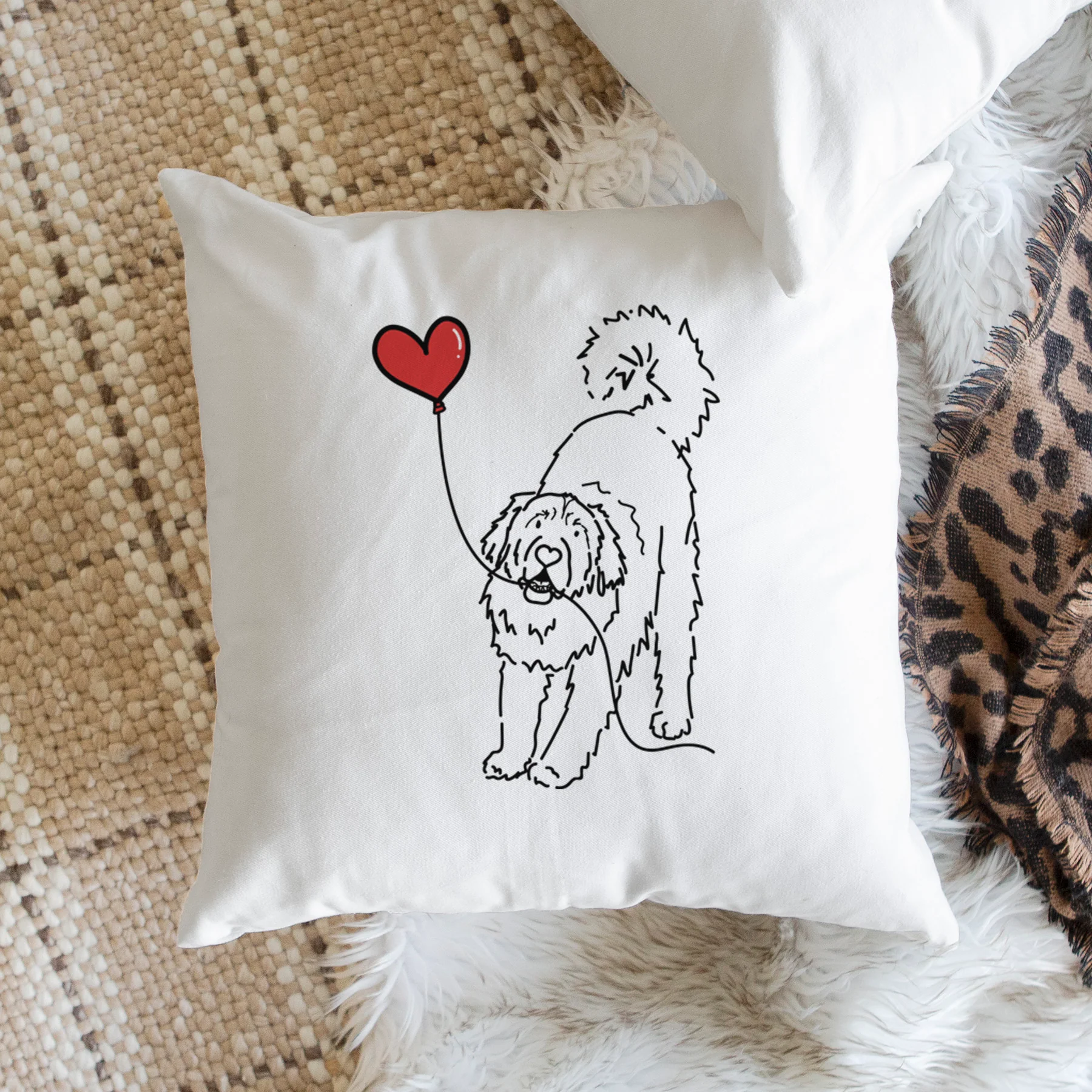 Leonberger Heart String - Throw Pillow Cover - Image 2
