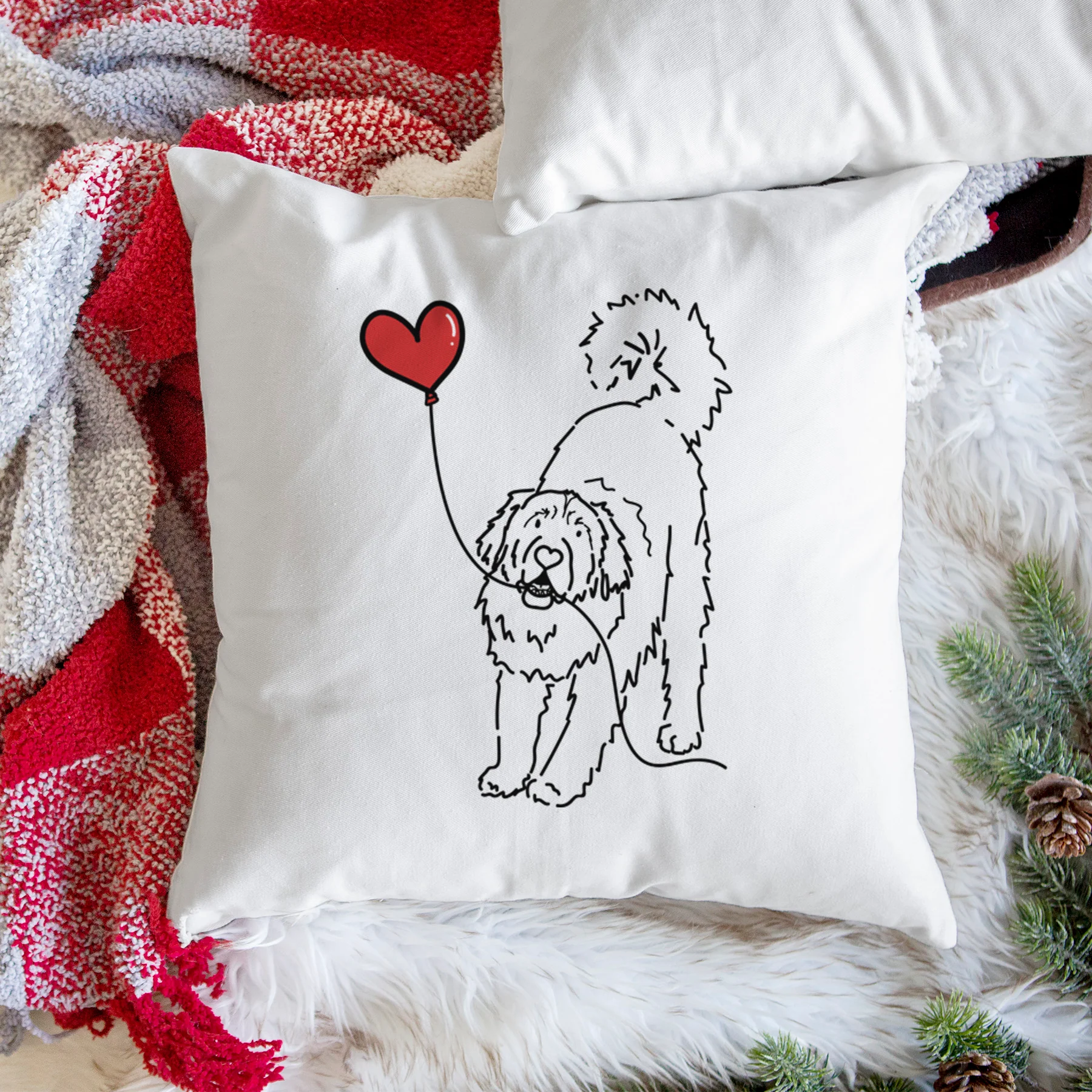 Leonberger Heart String - Throw Pillow Cover - Image 3