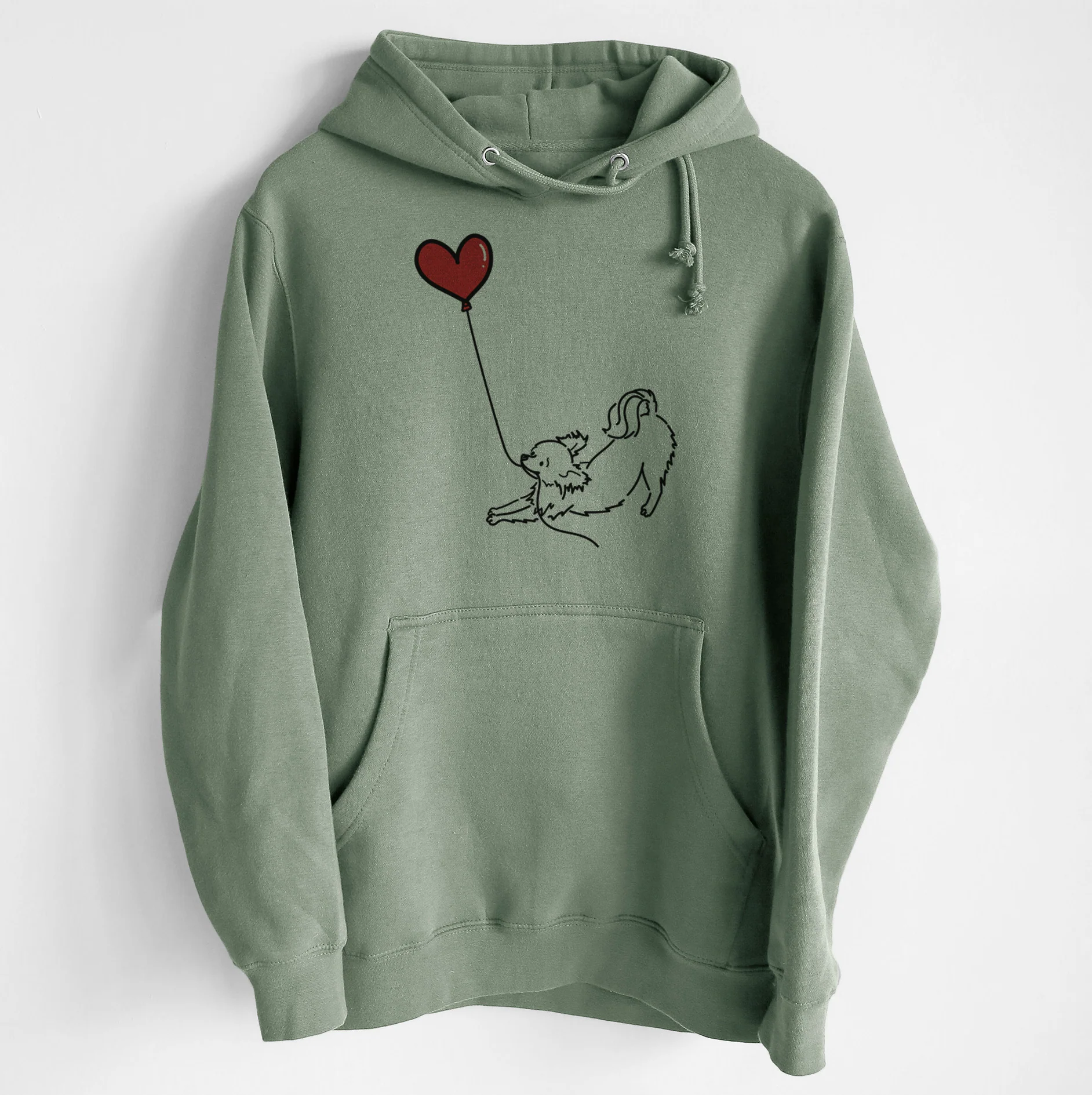 Long Haired Chihuahua Heart String - Heavyweight Fleece Hoodie - Image 6