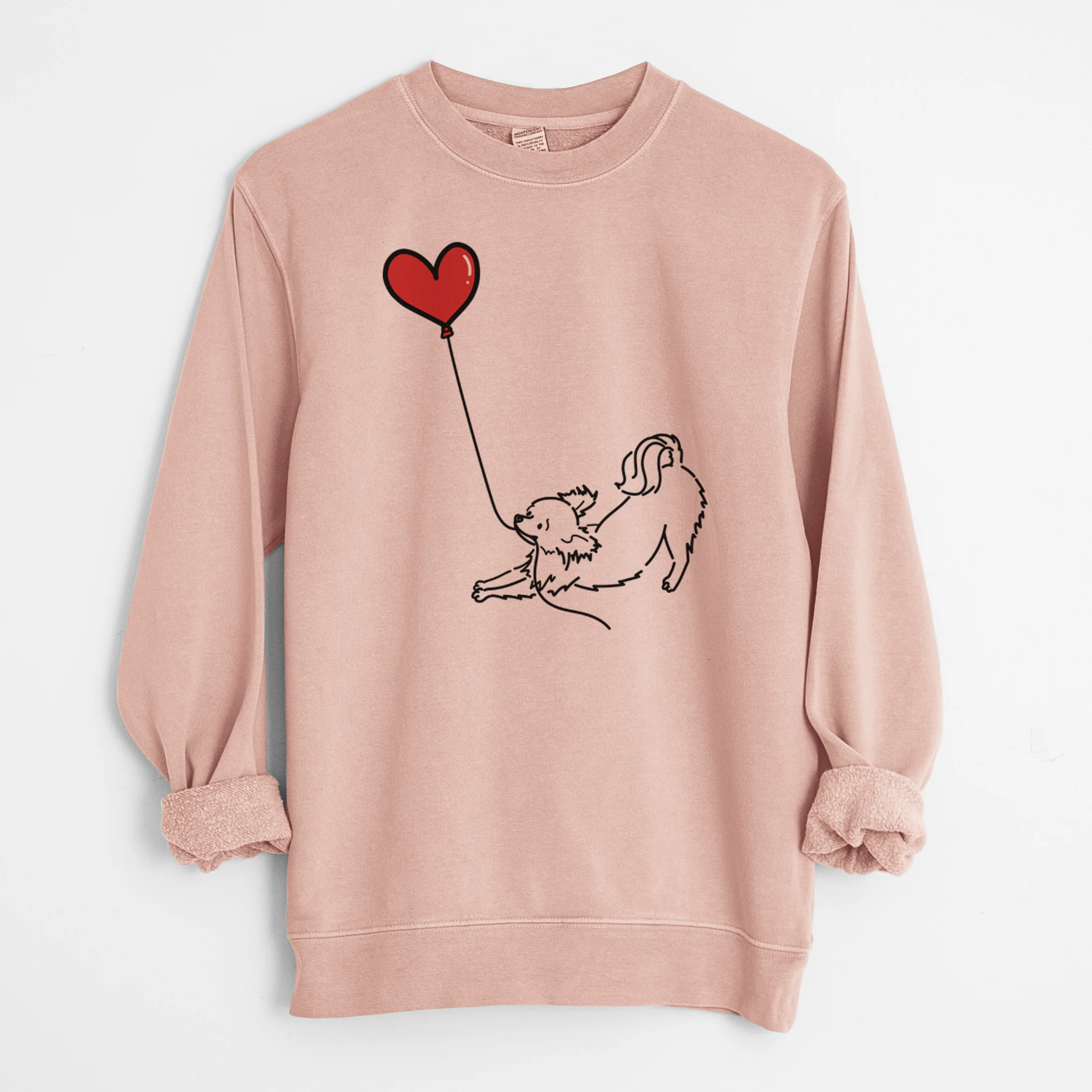Long Haired Chihuahua Heart String - Unisex Pigment Dyed Crew Sweatshirt - Image 8