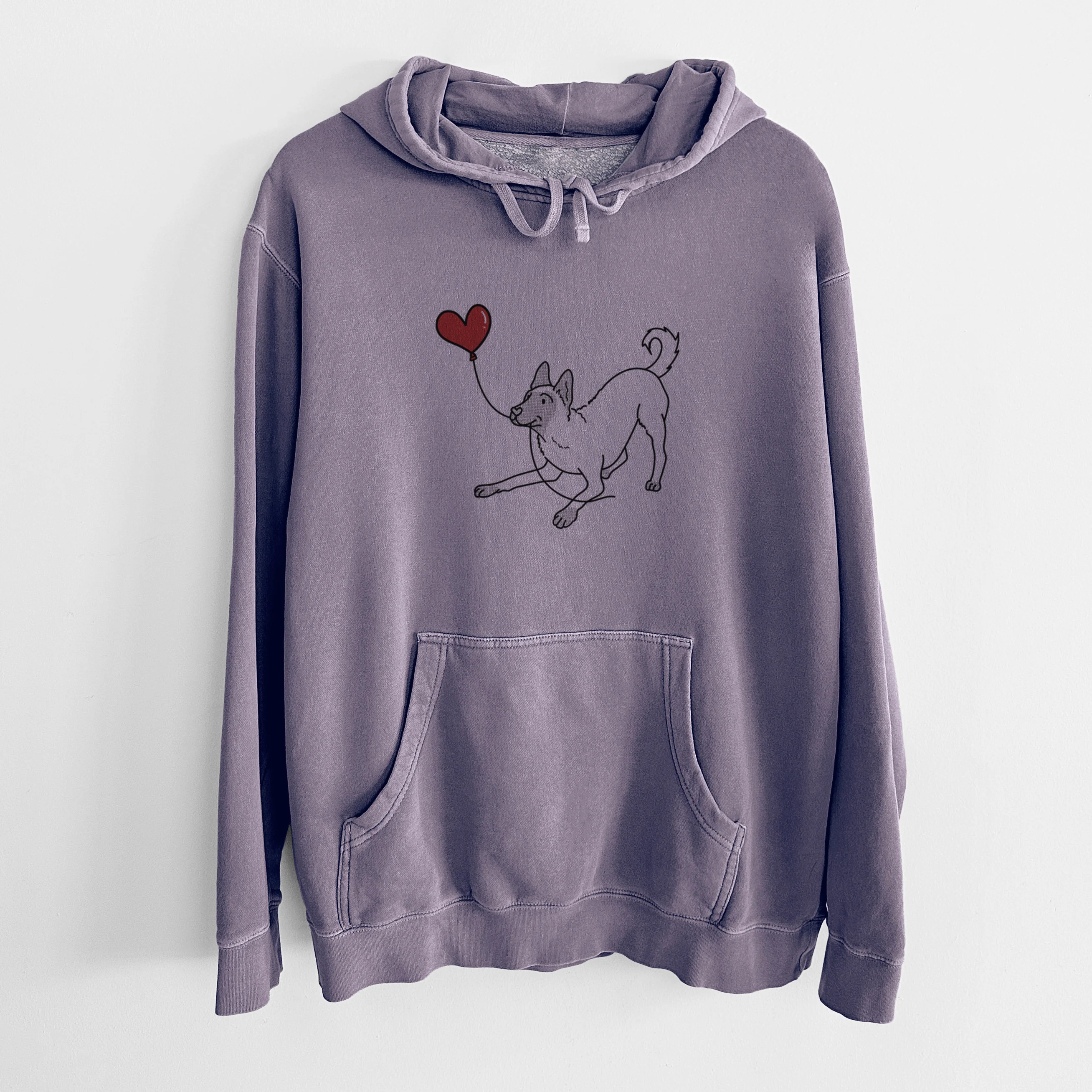 Belgian Malinois Heart String - Unisex Pigment Dyed Hoodie - Image 9