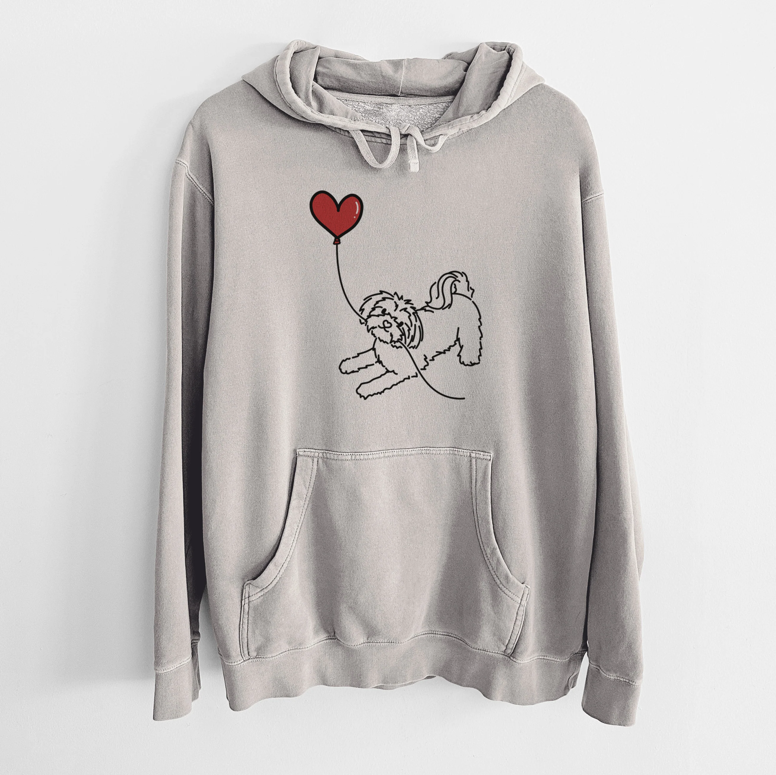 Maltese Heart String - Unisex Pigment Dyed Hoodie - Image 5