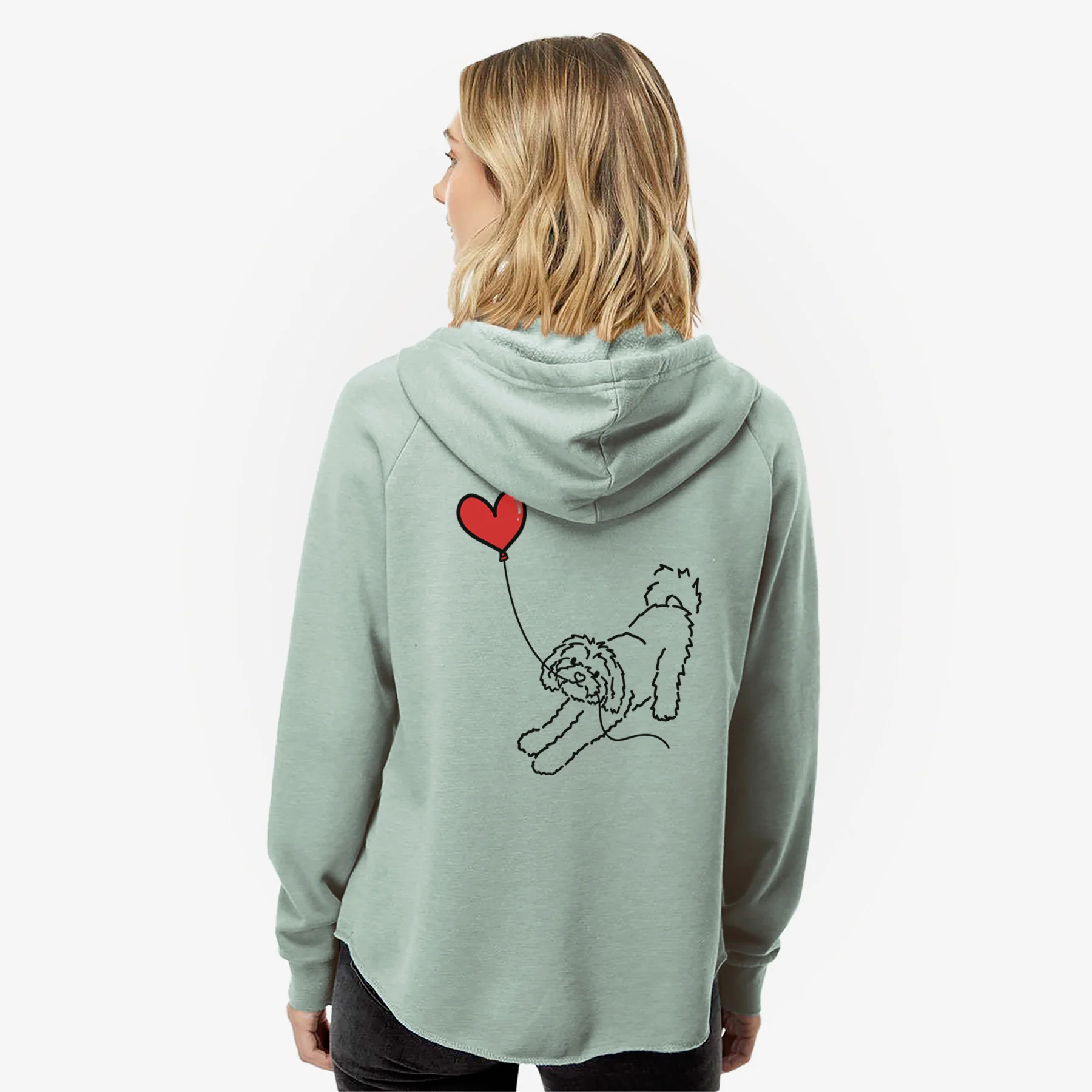 Maltipoo Heart String- Women's Cali Wave Zip-Up Sweatshirt - Image 2