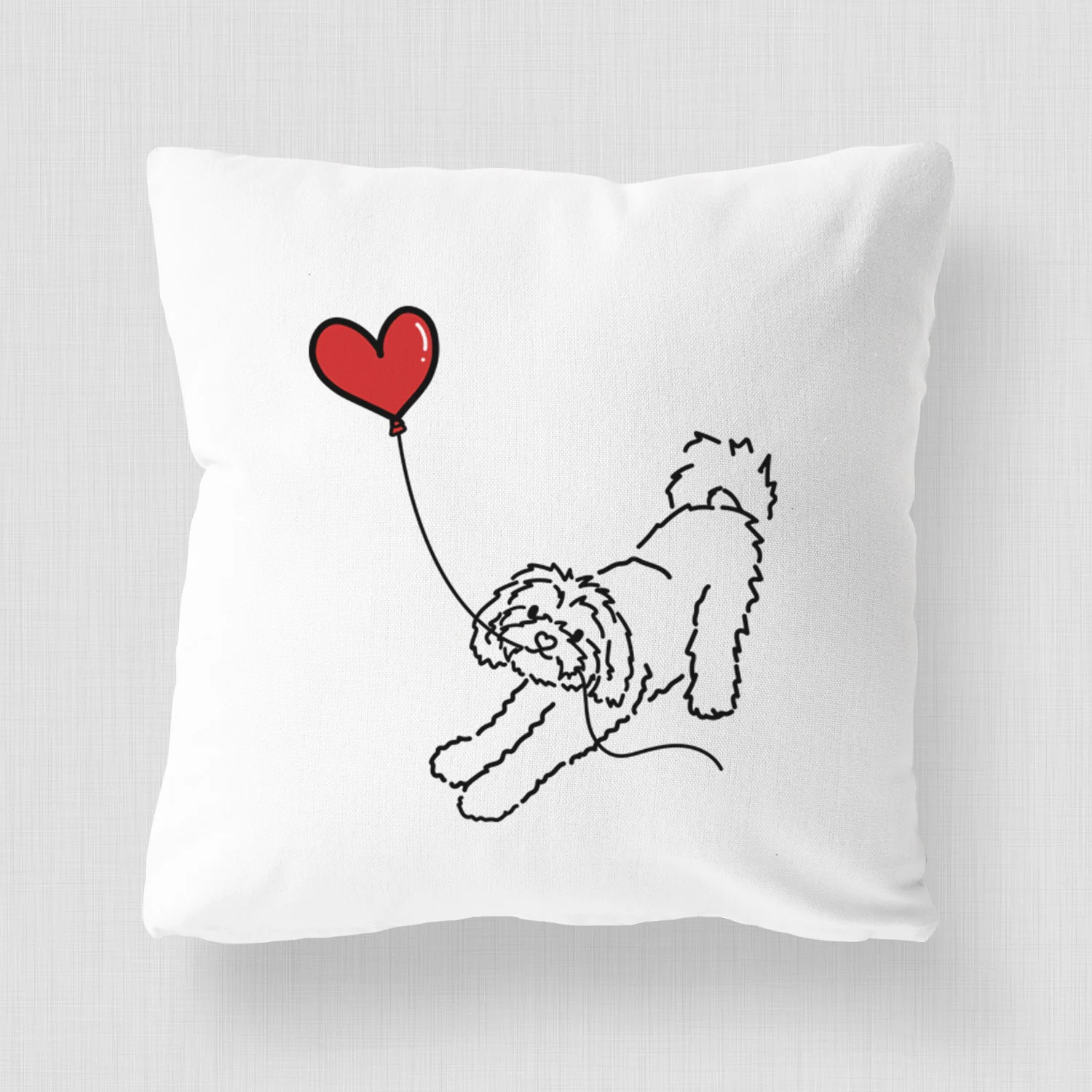 Maltipoo Heart String - Throw Pillow Cover - Image 4