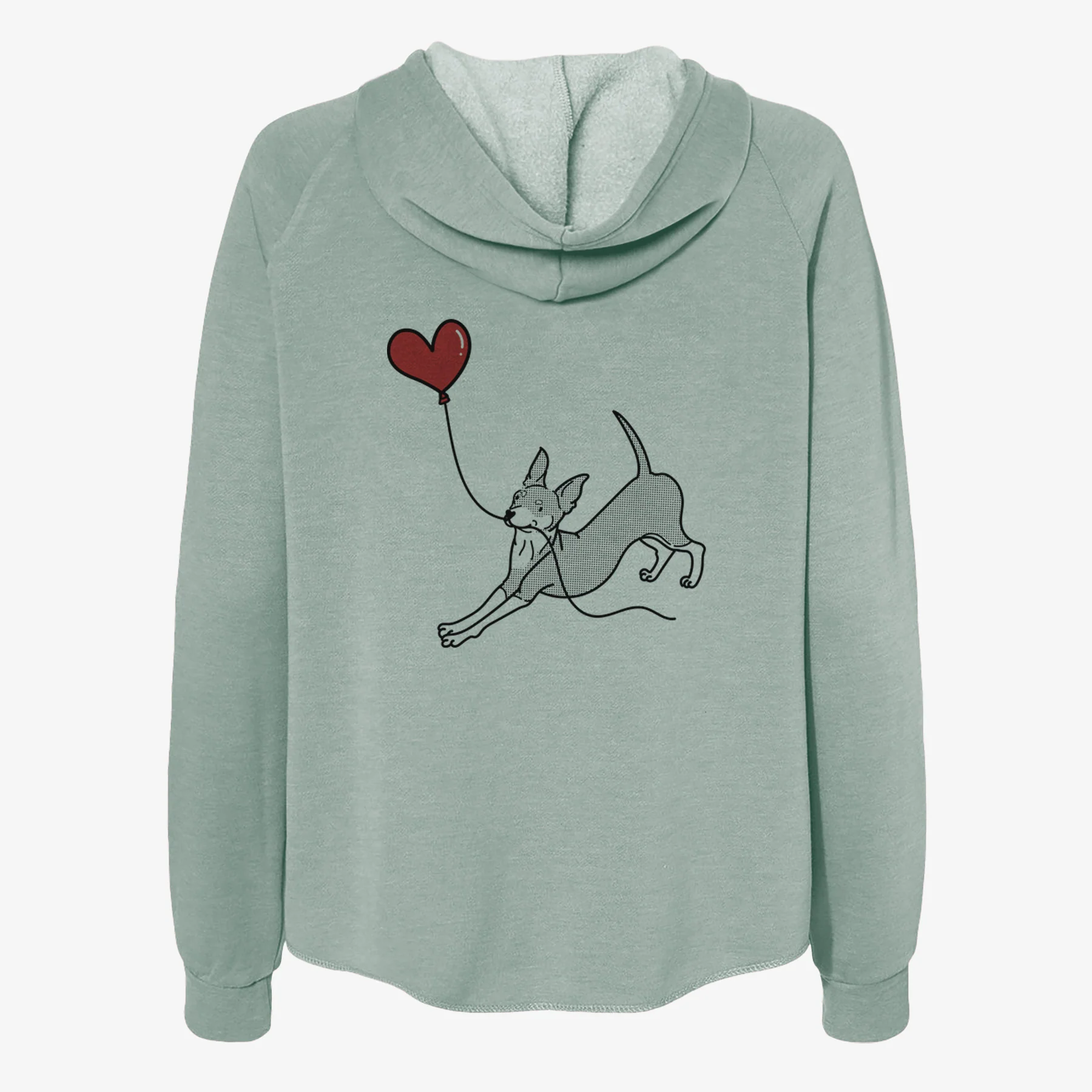 Mini Pinscher Heart String- Women's Cali Wave Zip-Up Sweatshirt - Image 4