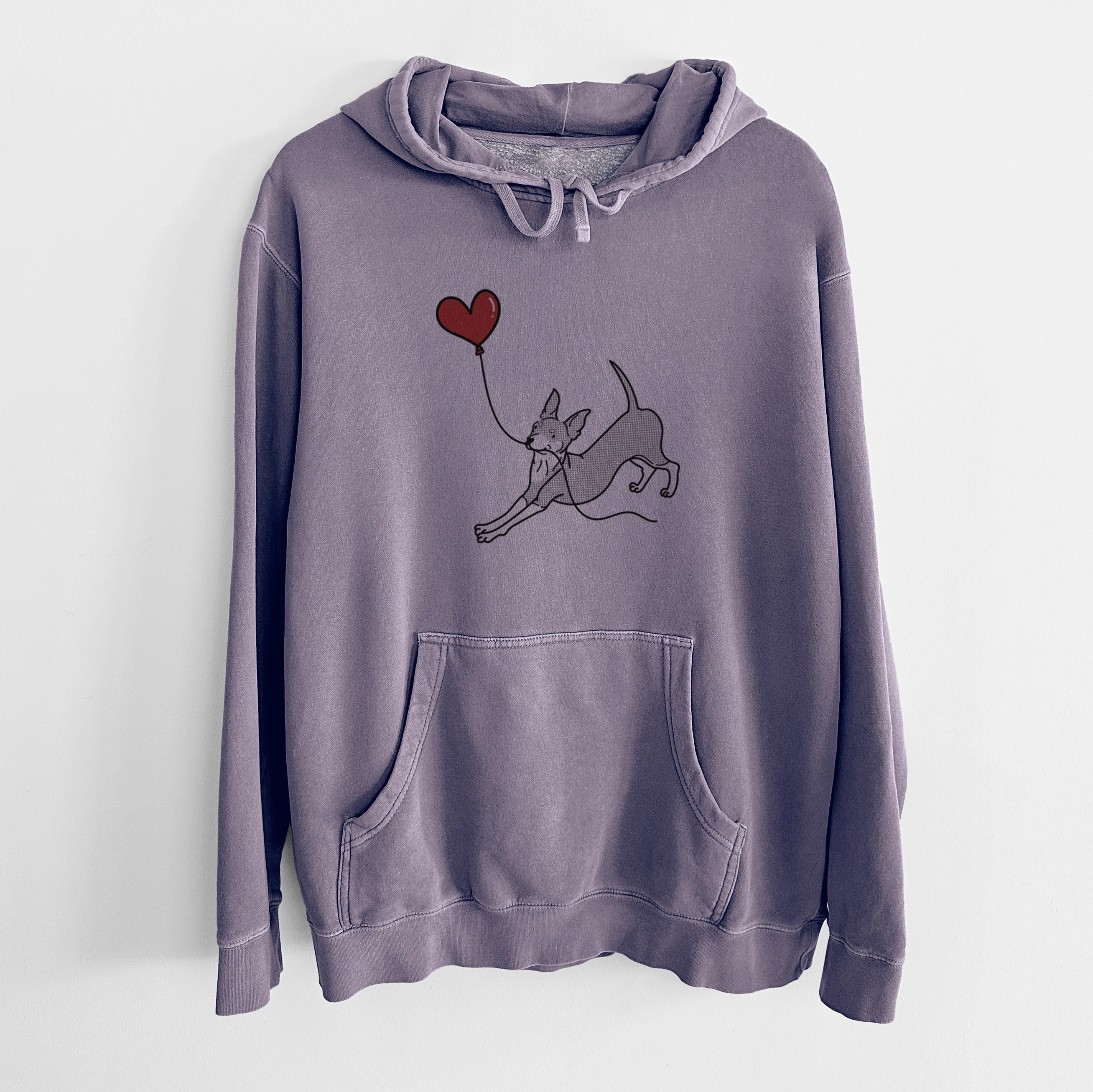 Mini Pinscher Heart String - Unisex Pigment Dyed Hoodie - Image 9