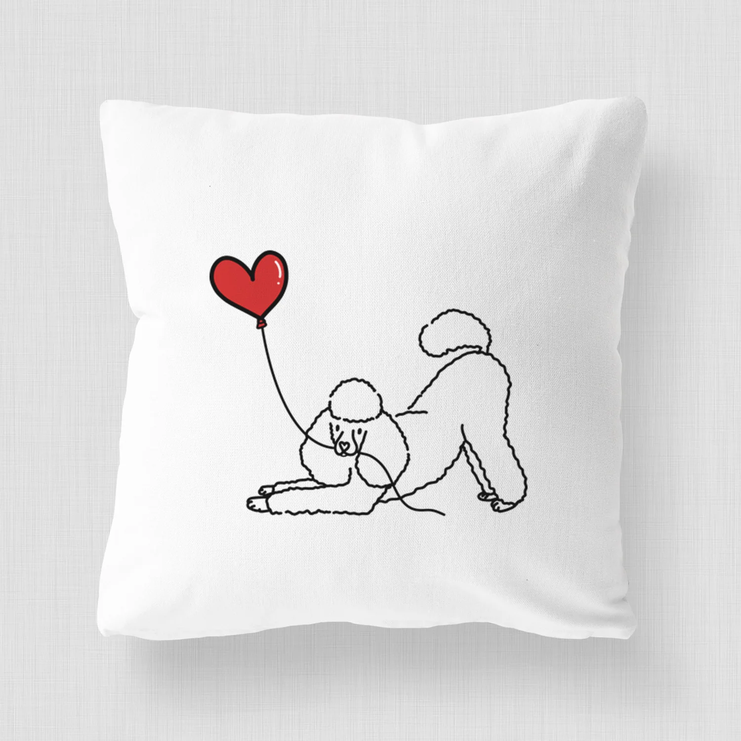Mini Poodle Heart String - Throw Pillow Cover - Image 4