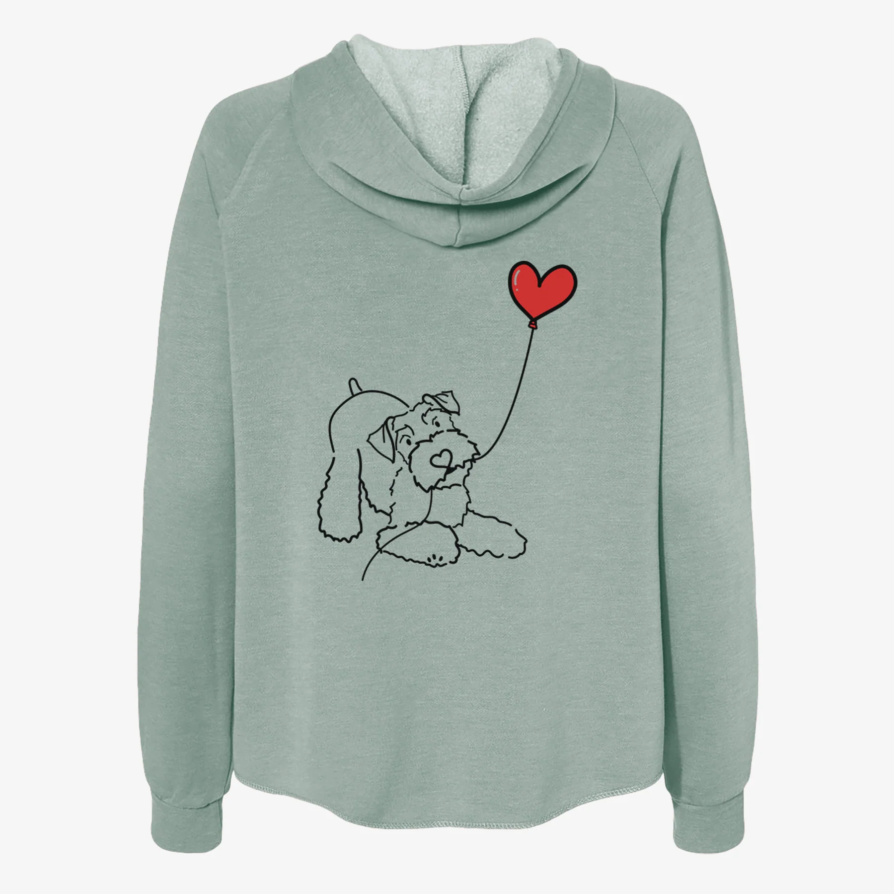 Mini Schnauzer Heart String- Women's Cali Wave Zip-Up Sweatshirt - Image 4