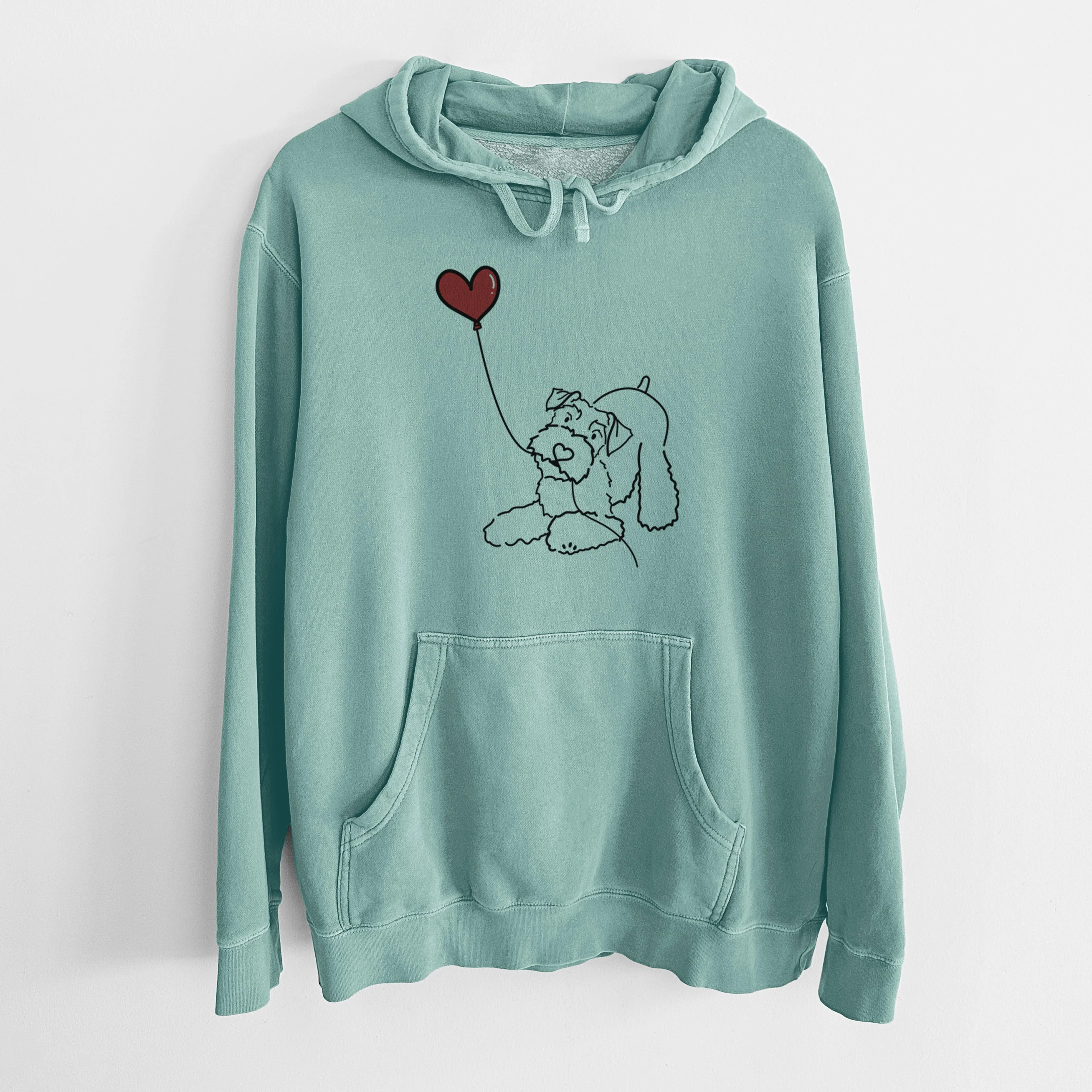 Mini Schnauzer Heart String - Unisex Pigment Dyed Hoodie - Image 10