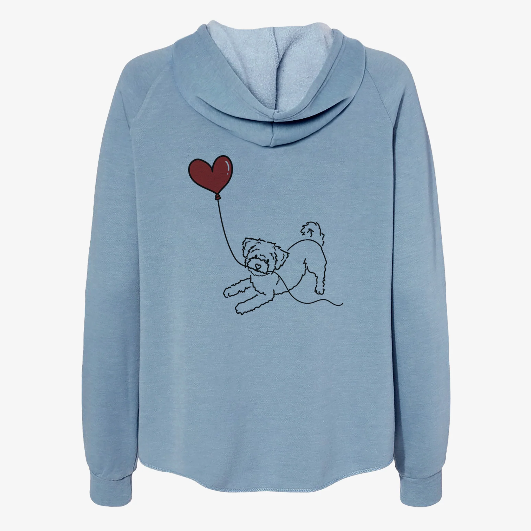 Morkie Heart String- Women's Cali Wave Zip-Up Sweatshirt - Image 6