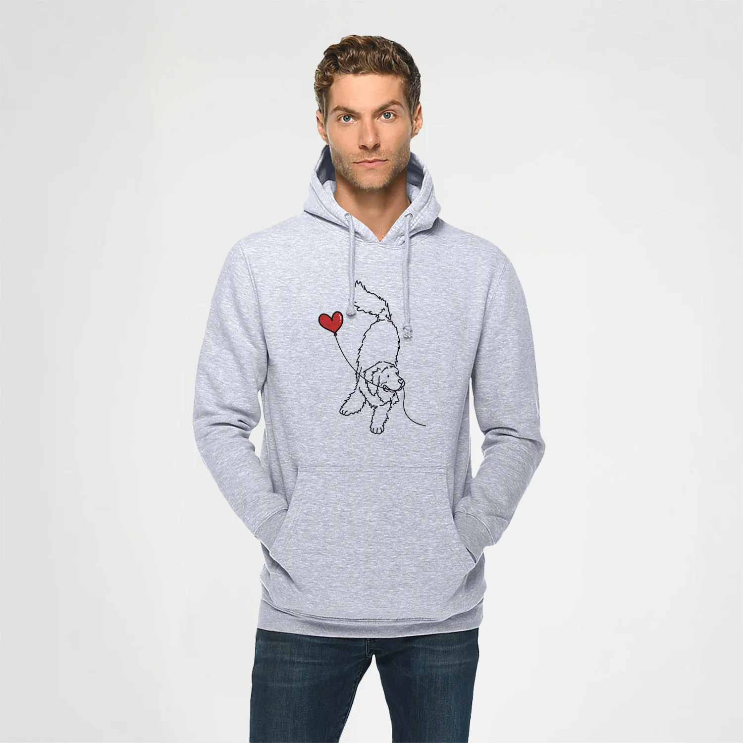 Newfoundland Heart String - Heavyweight Fleece Hoodie - Image 2