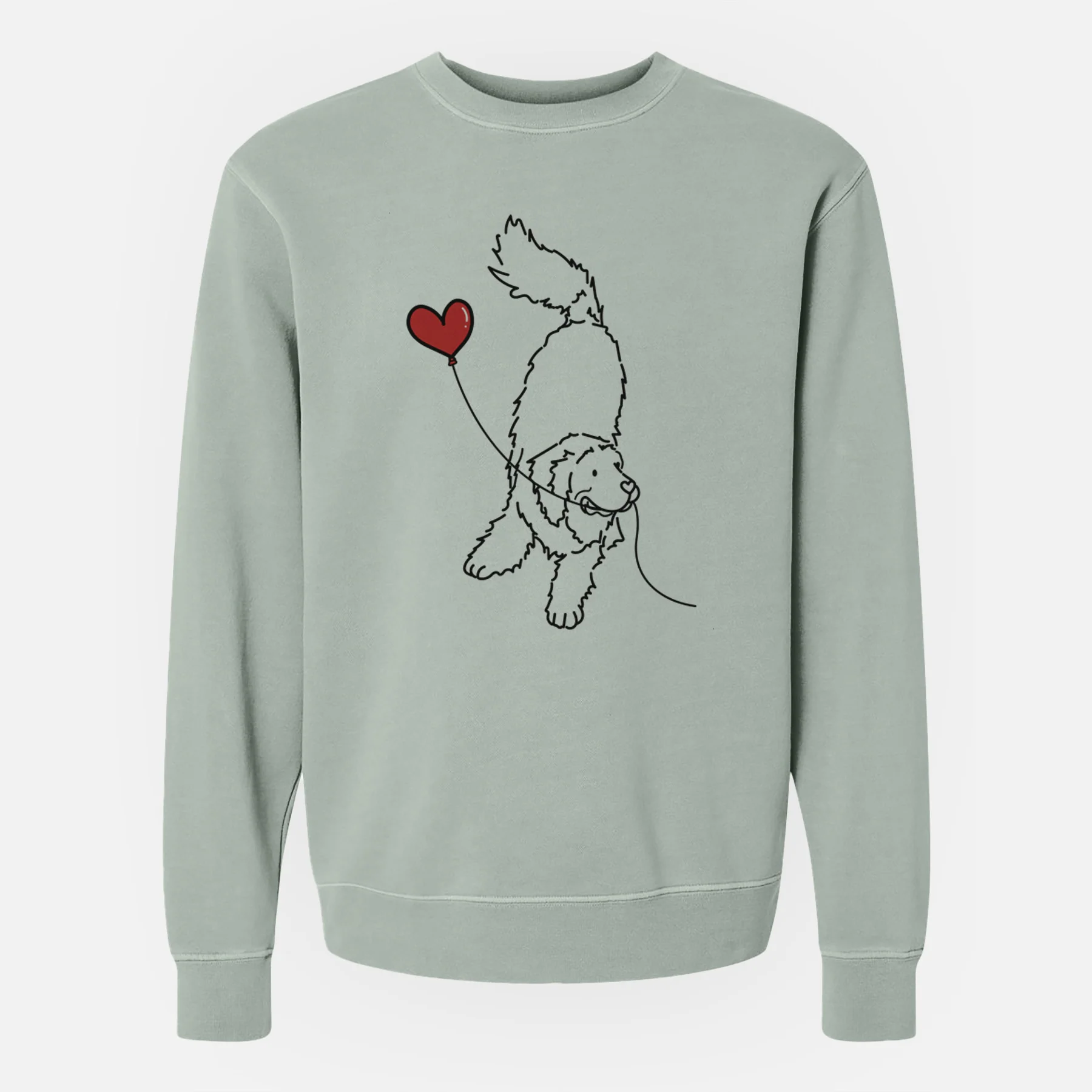 Newfoundland Heart String - Unisex Pigment Dyed Crew Sweatshirt - Image 6