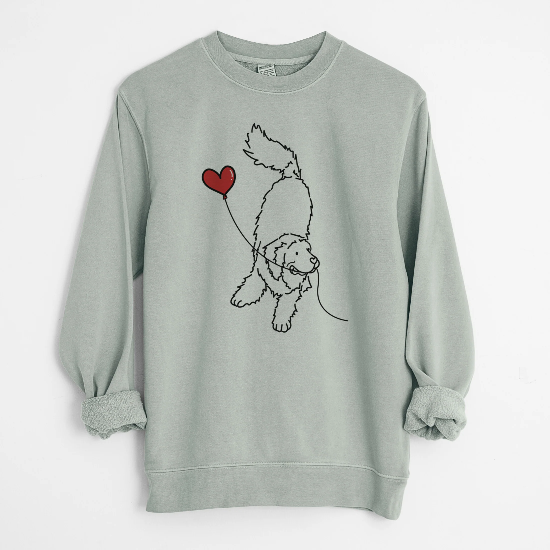 Newfoundland Heart String - Unisex Pigment Dyed Crew Sweatshirt - Image 9