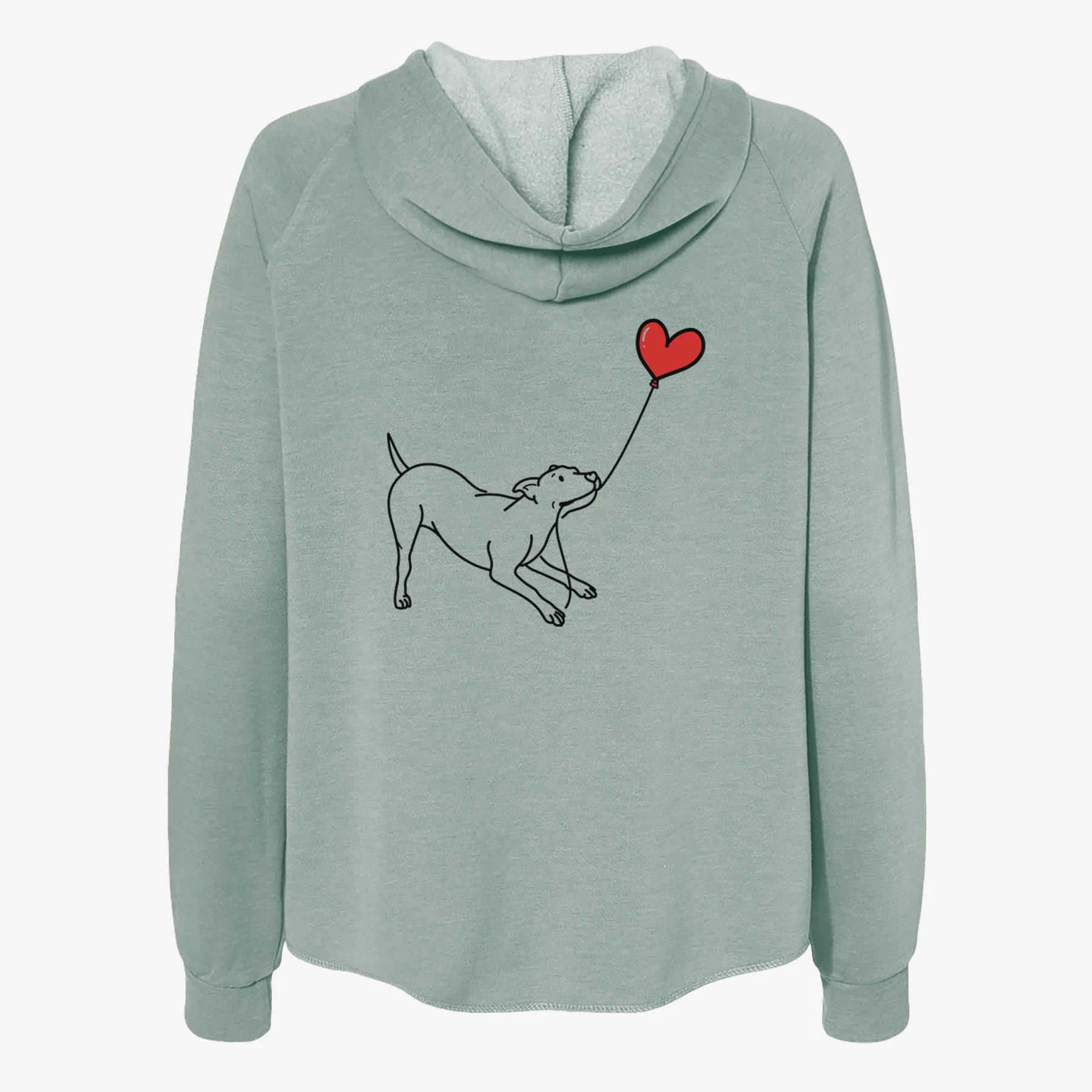 Pitbull Mix Heart String- Women's Cali Wave Zip-Up Sweatshirt - Image 4