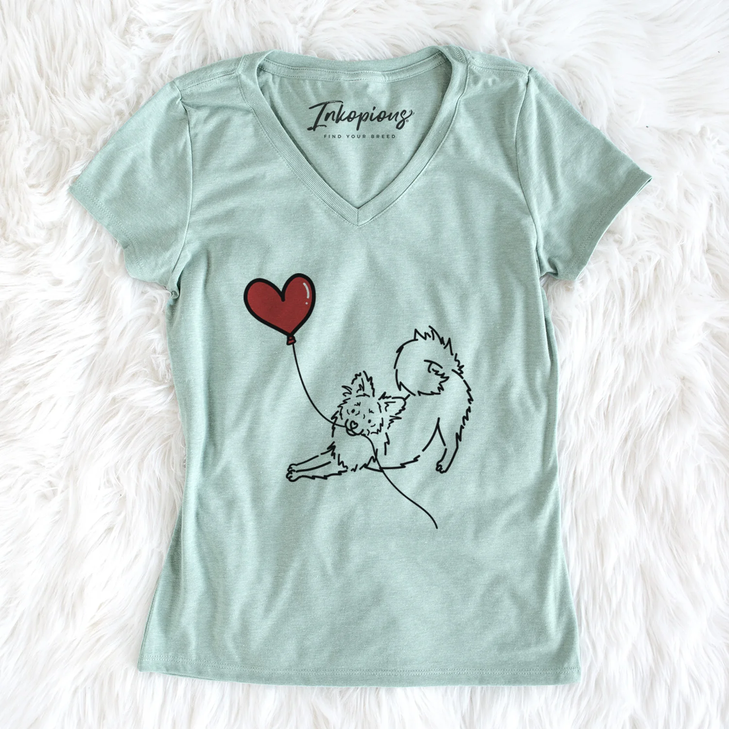 Pomchi Heart String - Women's Perfect V-neck Shirt - Image 2