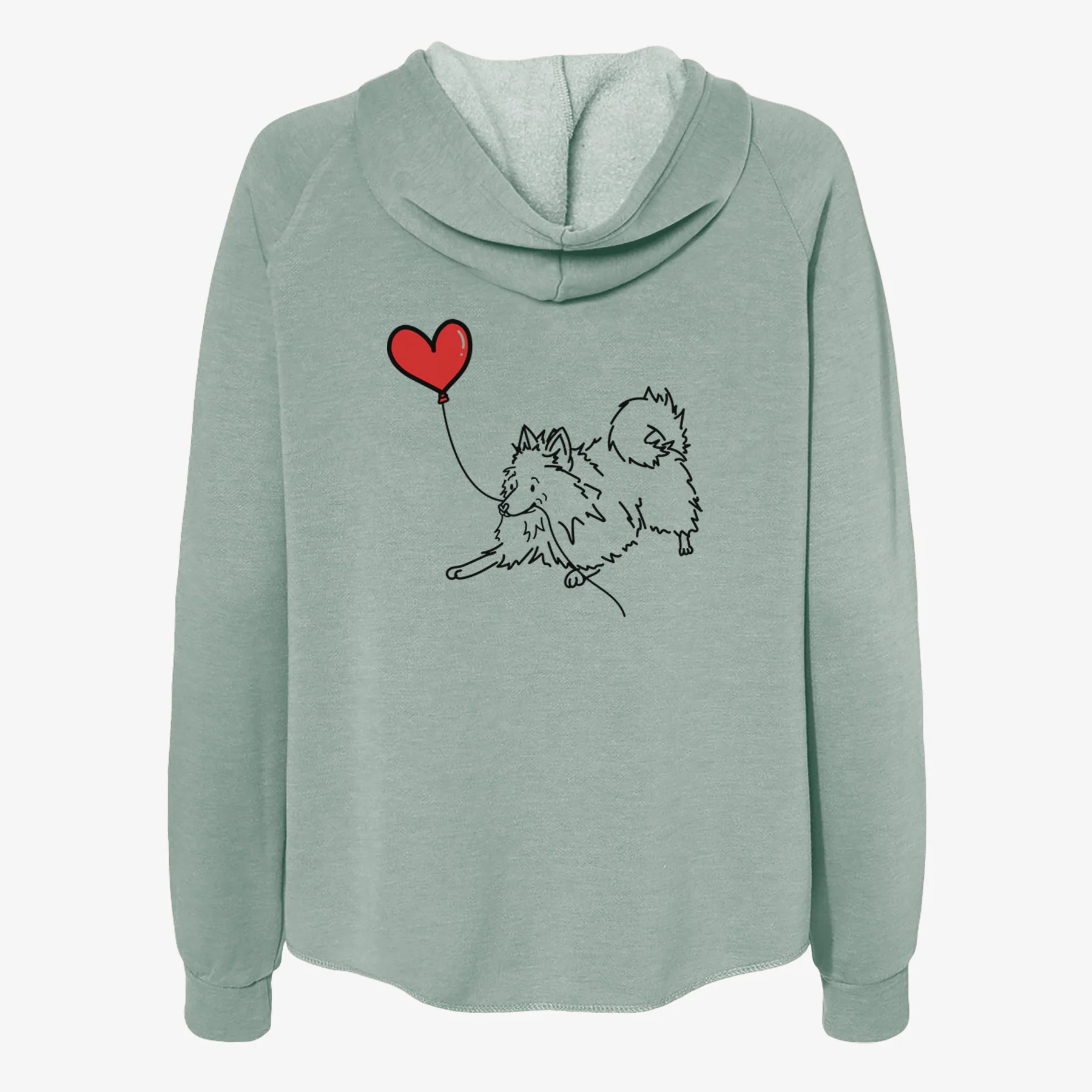 Pomeranian Heart String- Women's Cali Wave Zip-Up Sweatshirt - Image 4