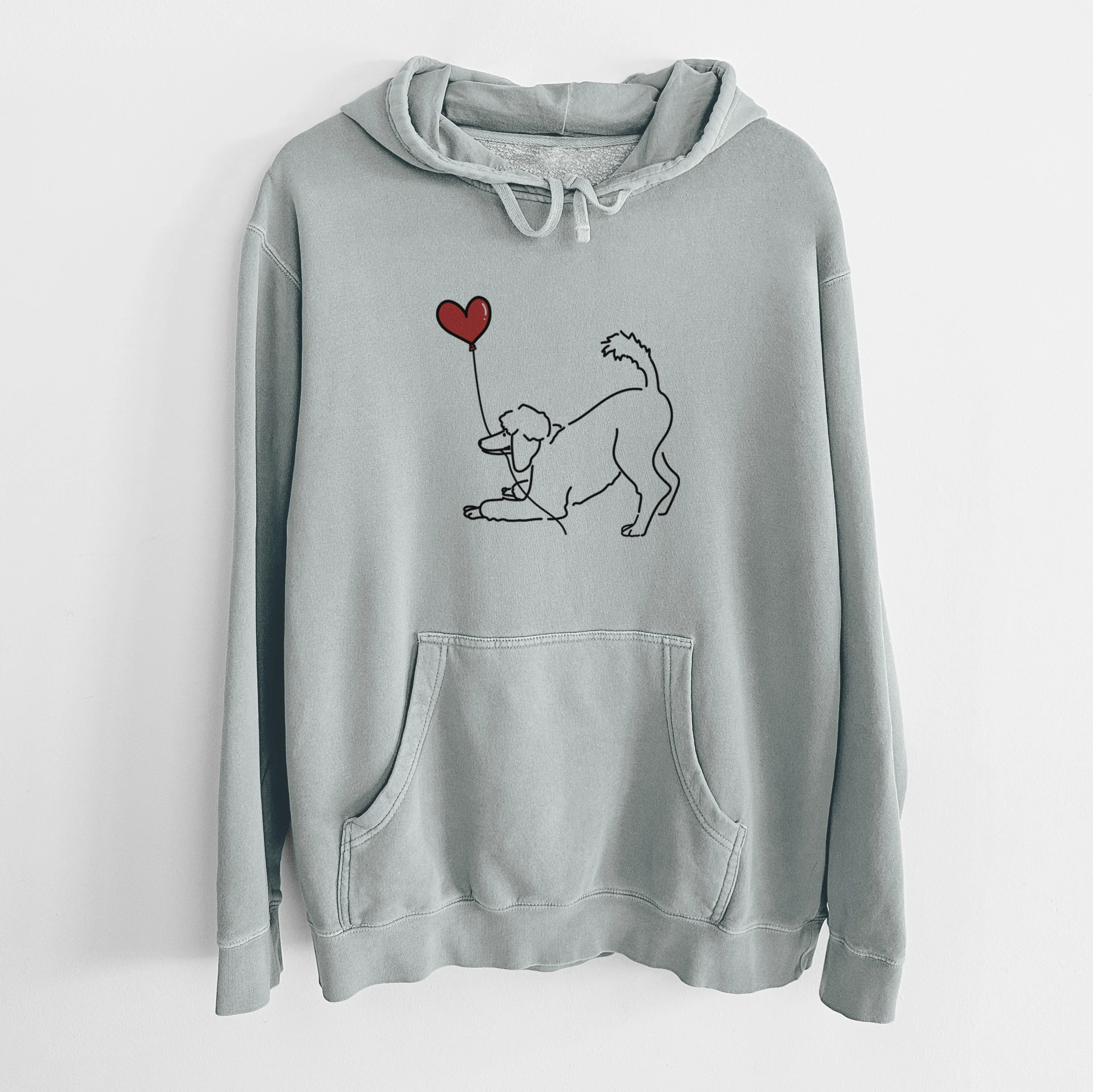Standard Poodle Heart String - Unisex Pigment Dyed Hoodie - Image 7