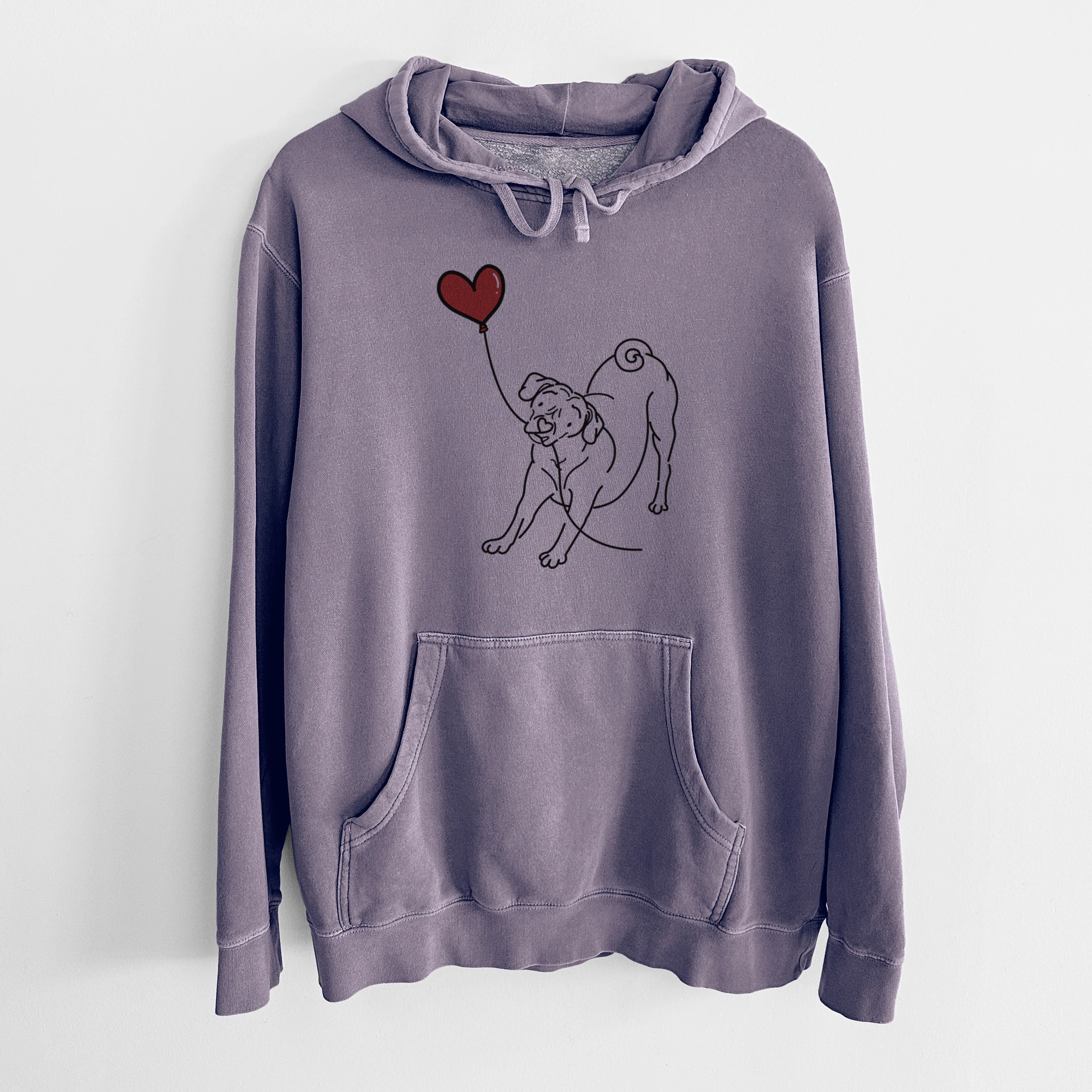 Puggle Heart String - Unisex Pigment Dyed Hoodie - Image 9