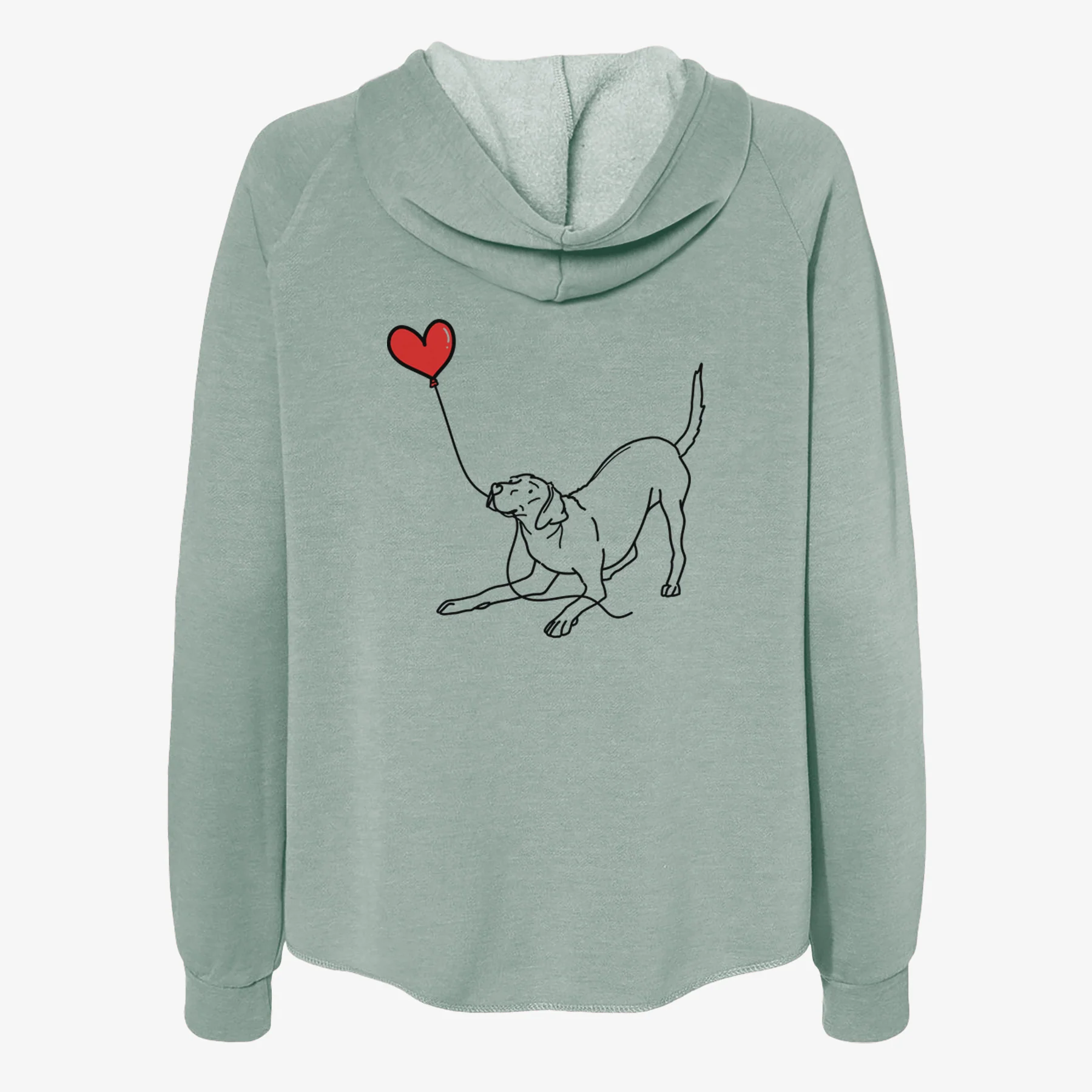 Rhodesian Ridgeback Heart String- Women's Cali Wave Zip-Up Sweatshirt - Image 4
