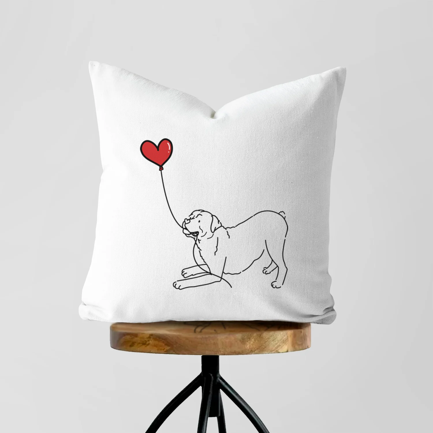 Rottweiler Heart String - Throw Pillow Cover