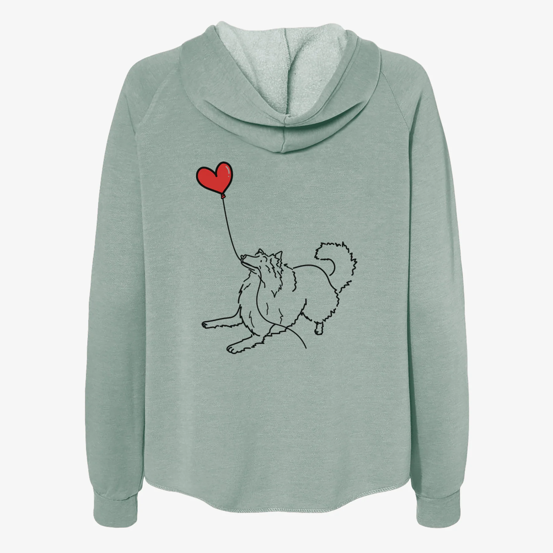 Rough Collie Heart String- Women's Cali Wave Zip-Up Sweatshirt - Image 4