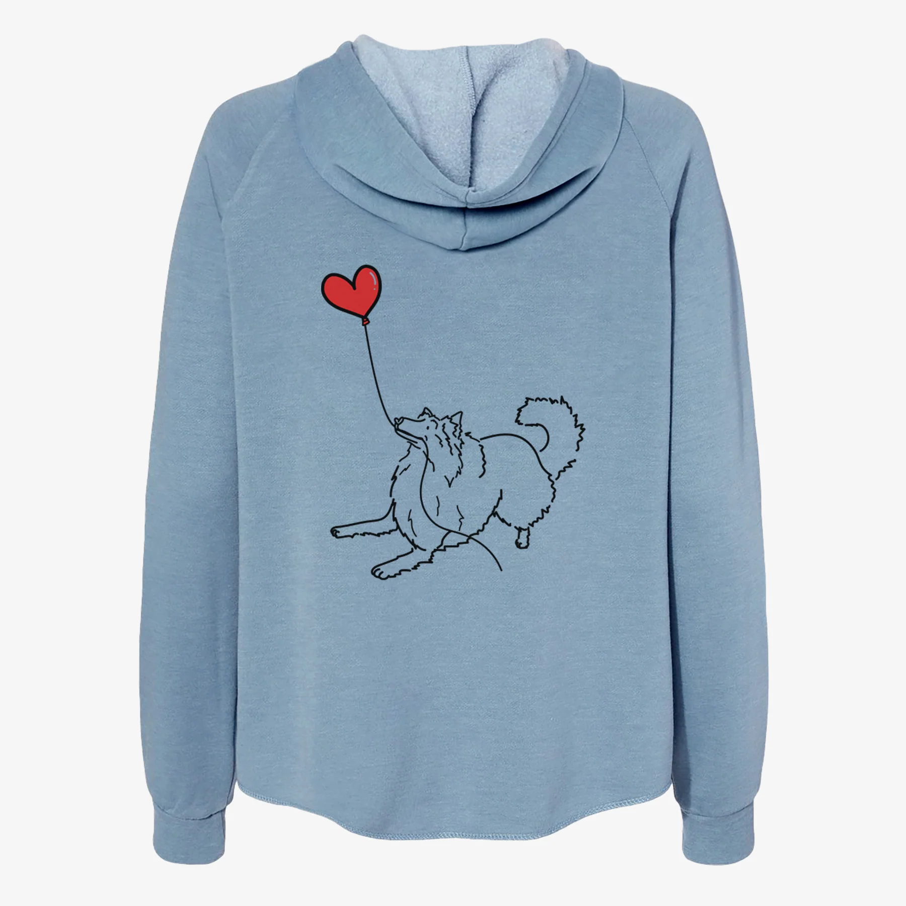 Rough Collie Heart String- Women's Cali Wave Zip-Up Sweatshirt - Image 6