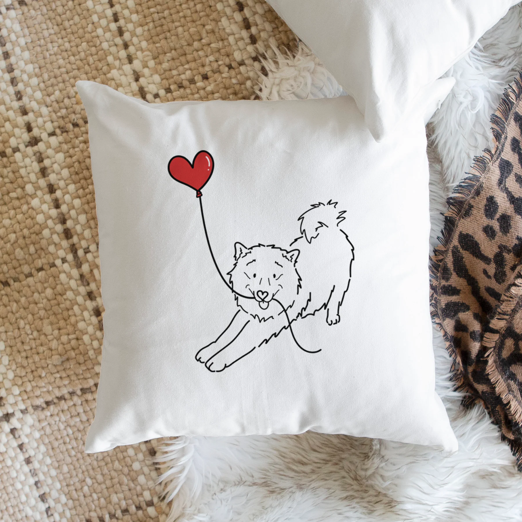 Samoyed Heart String - Throw Pillow Cover - Image 2