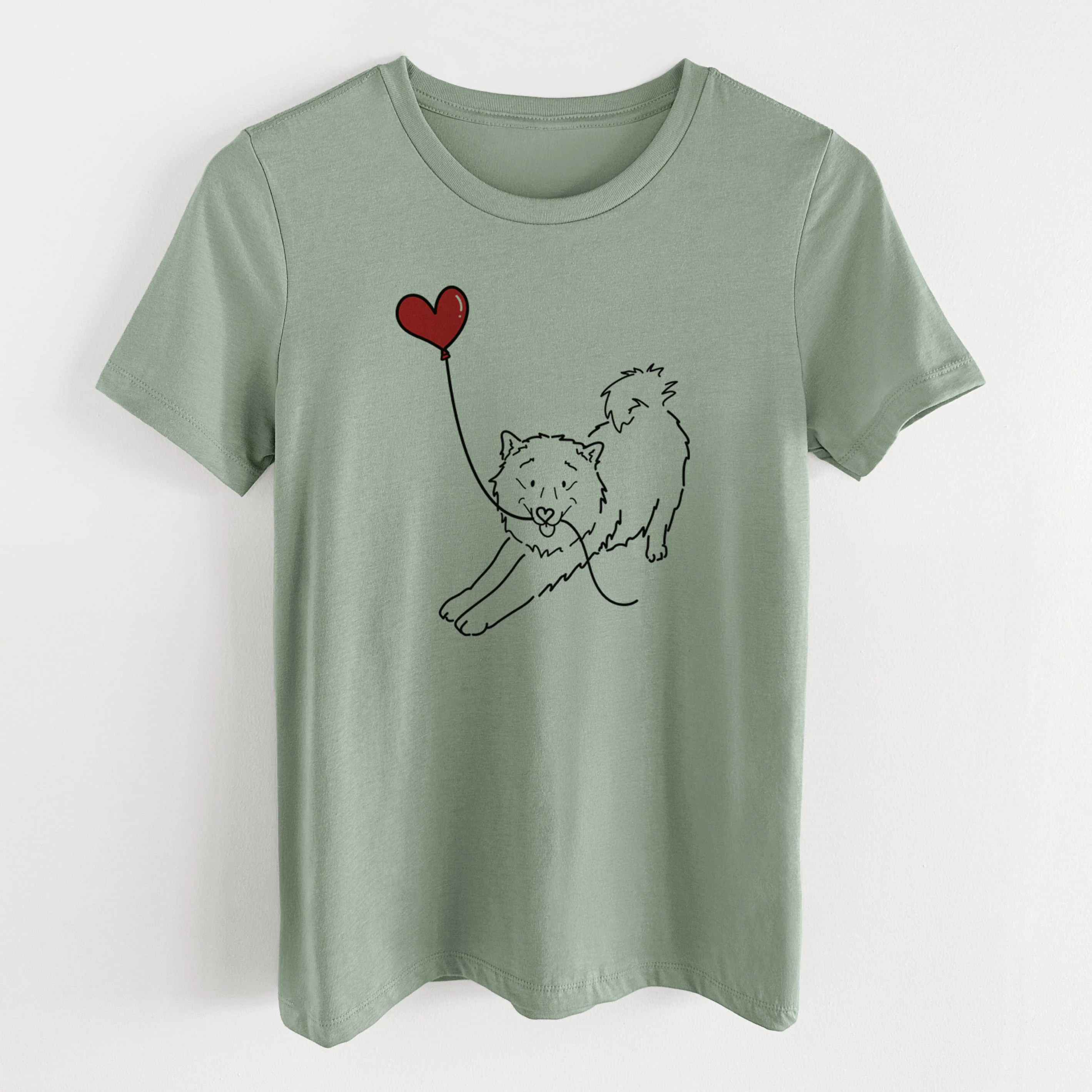 Samoyed Heart String- Women's Lightweight Relaxed Fit 100% Cotton Crewneck - Image 6