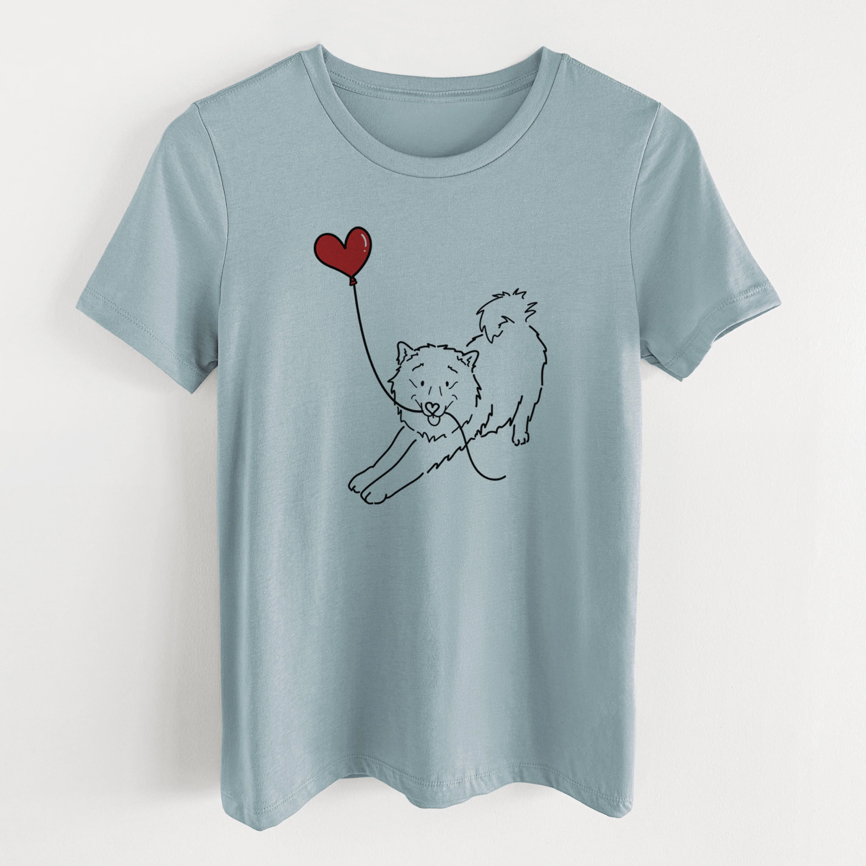 Samoyed Heart String- Women's Lightweight Relaxed Fit 100% Cotton Crewneck - Image 8
