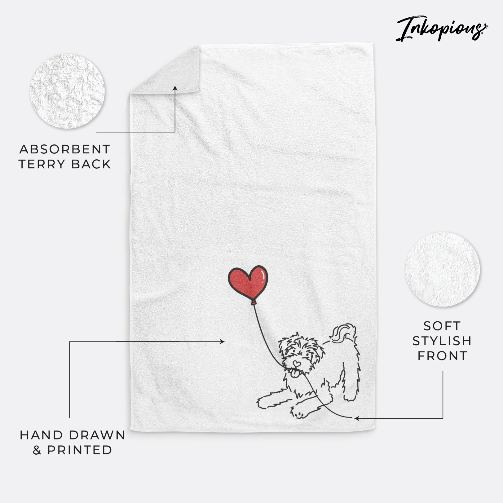 Schnoodle Heart String - Hand Towel - Image 3
