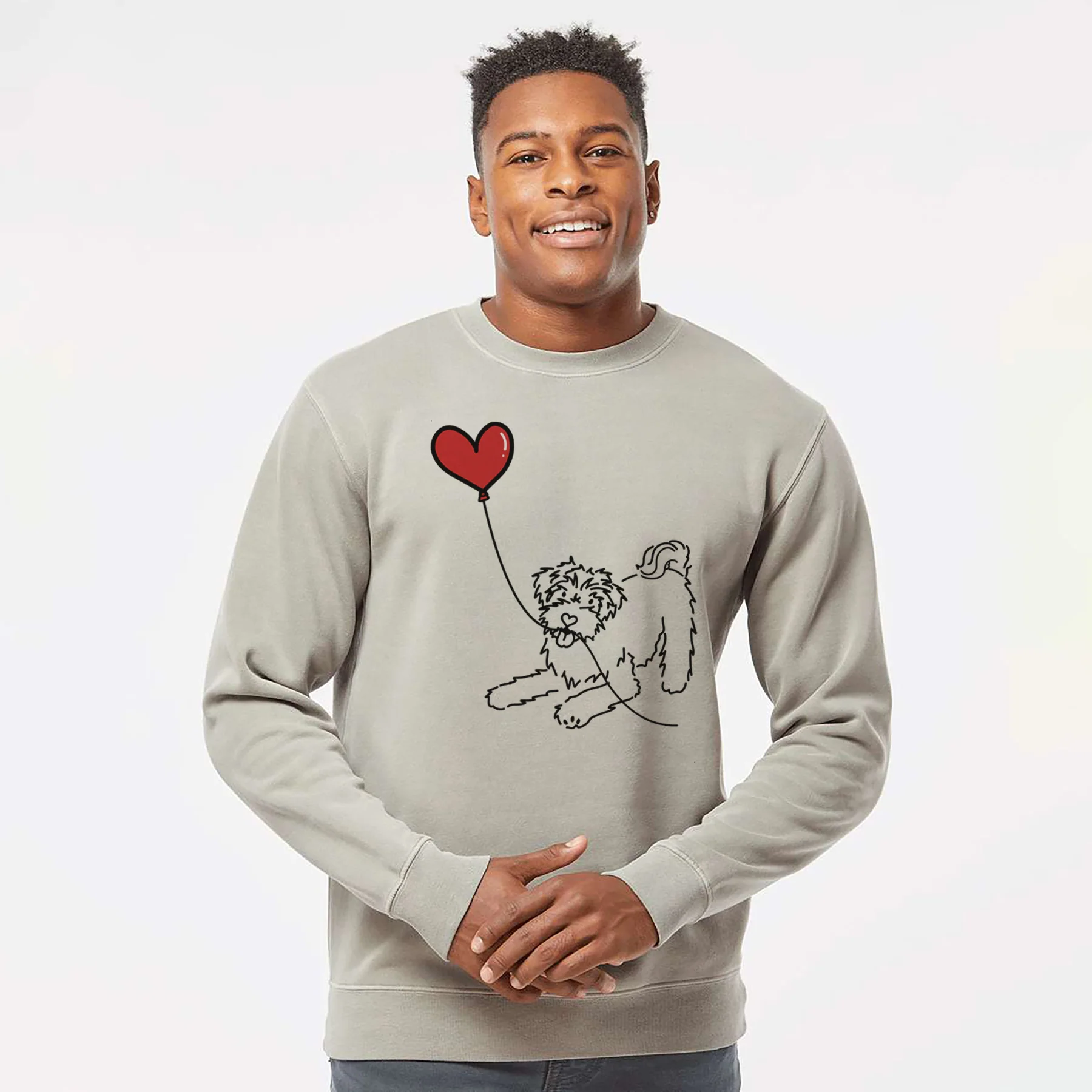 Schnoodle Heart String - Unisex Pigment Dyed Crew Sweatshirt - Image 4