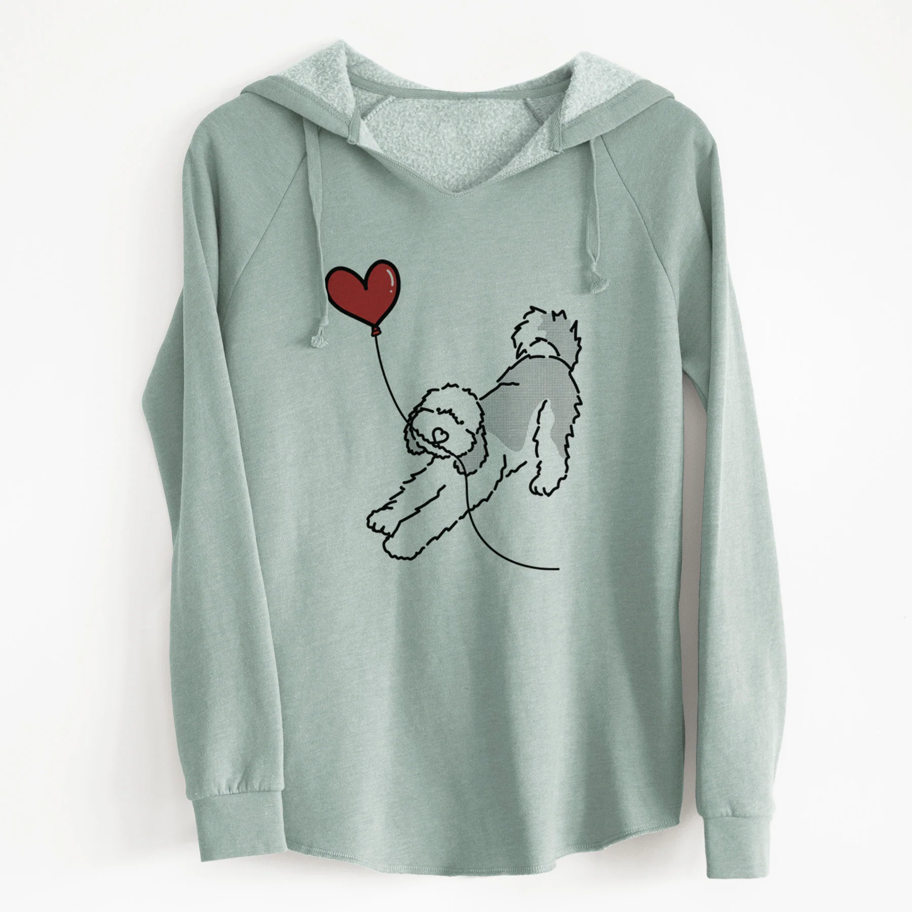 Sheepadoodle Heart String - Cali Wave Hooded Sweatshirt - Image 7