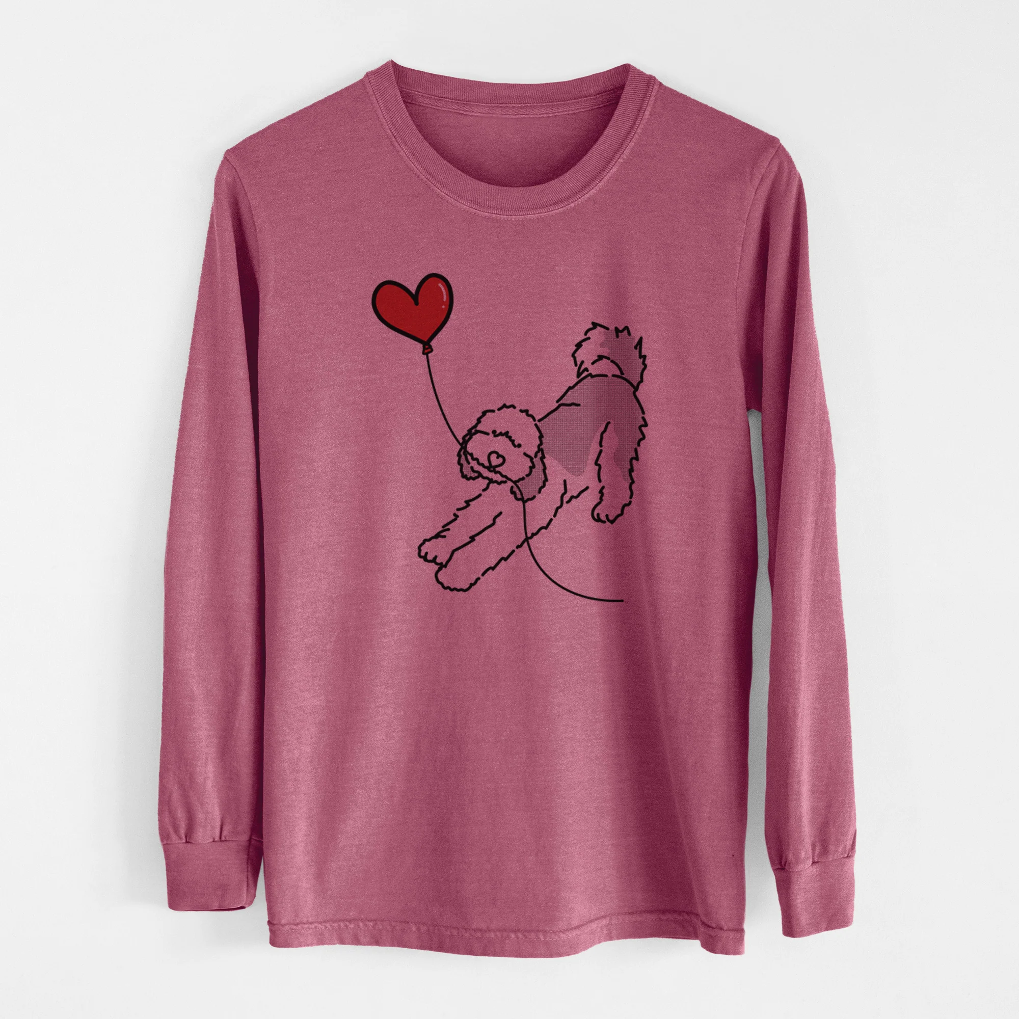 Sheepadoodle Heart String - Men's Heavyweight 100% Cotton Long Sleeve - Image 11
