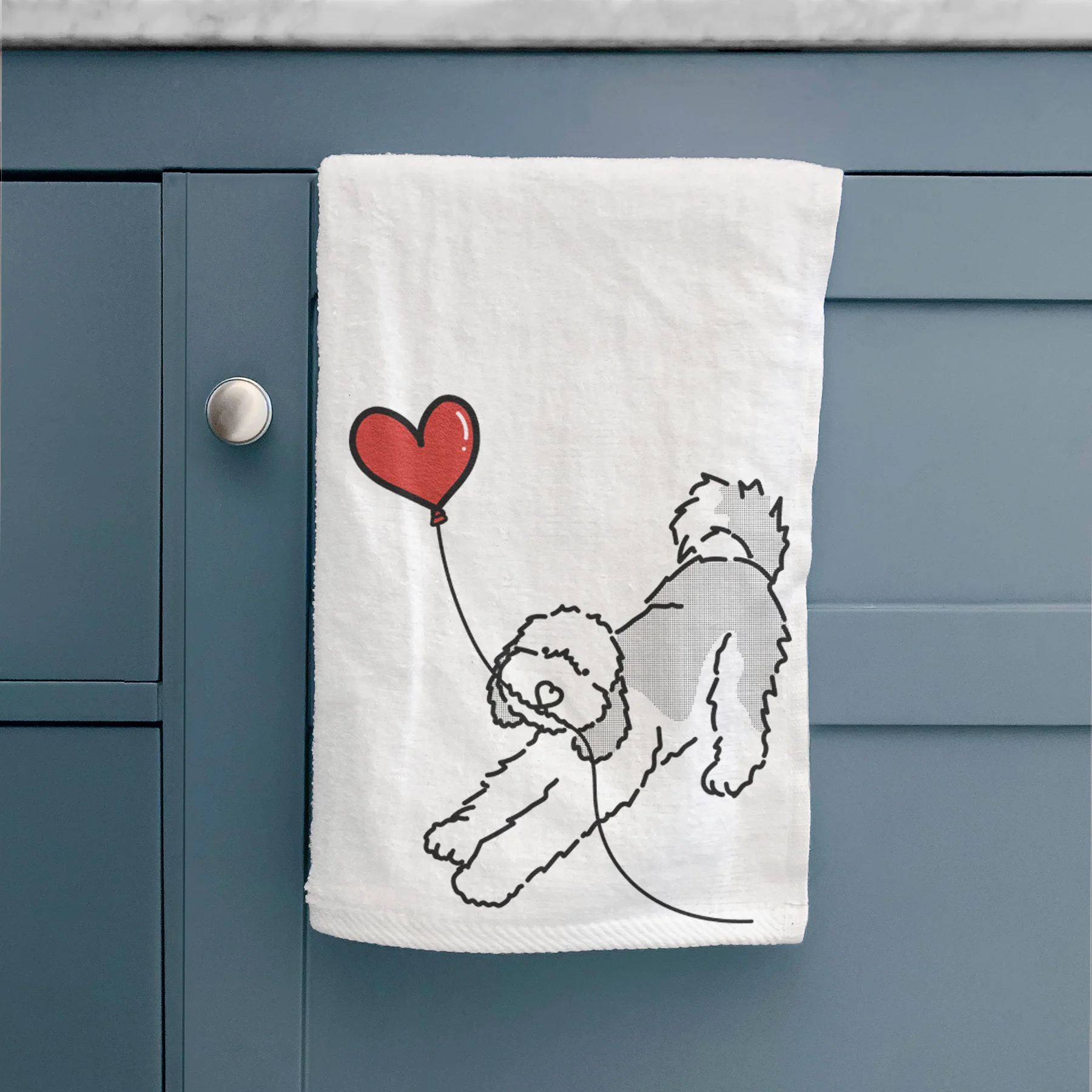 Sheepadoodle Heart String - Decorative Hand Towel - Image 2