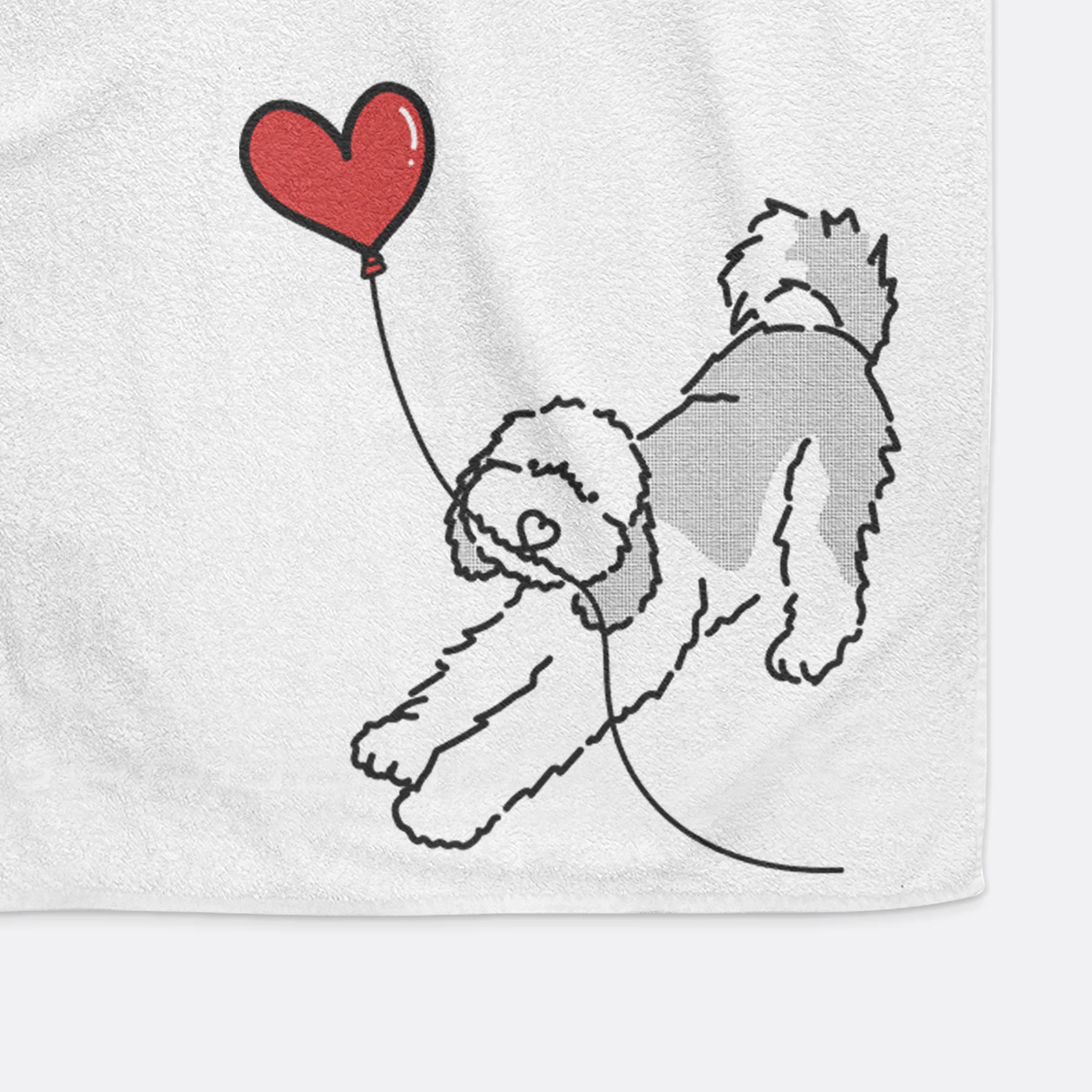 Sheepadoodle Heart String - Decorative Hand Towel - Image 5