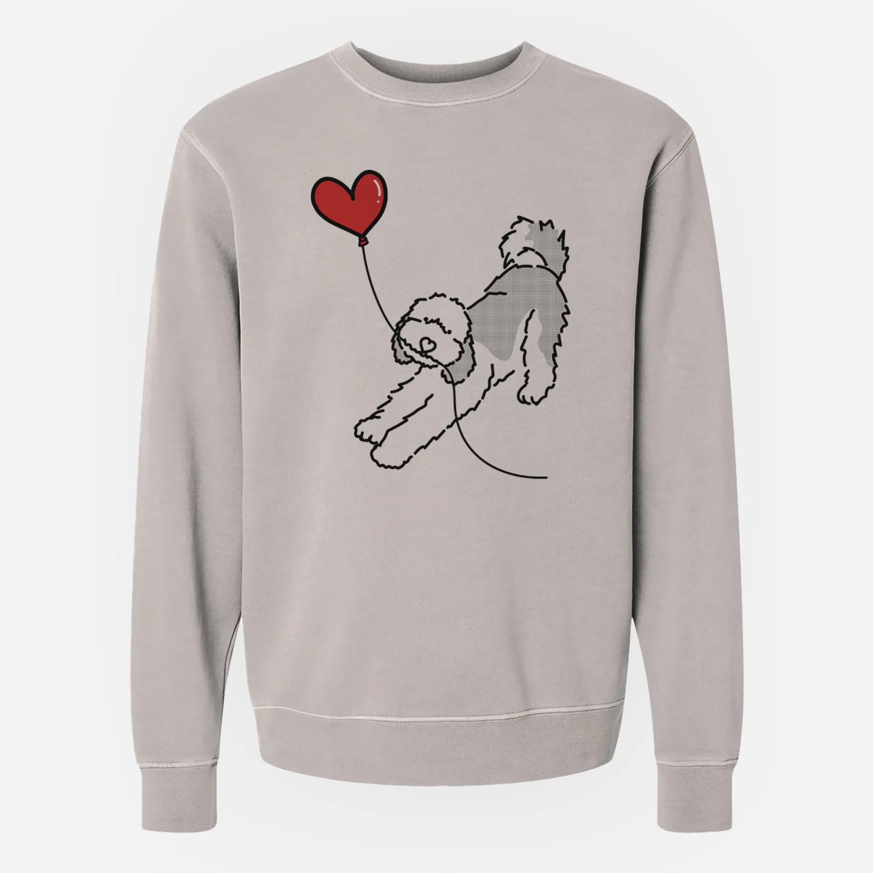Sheepadoodle Heart String - Unisex Pigment Dyed Crew Sweatshirt - Image 7