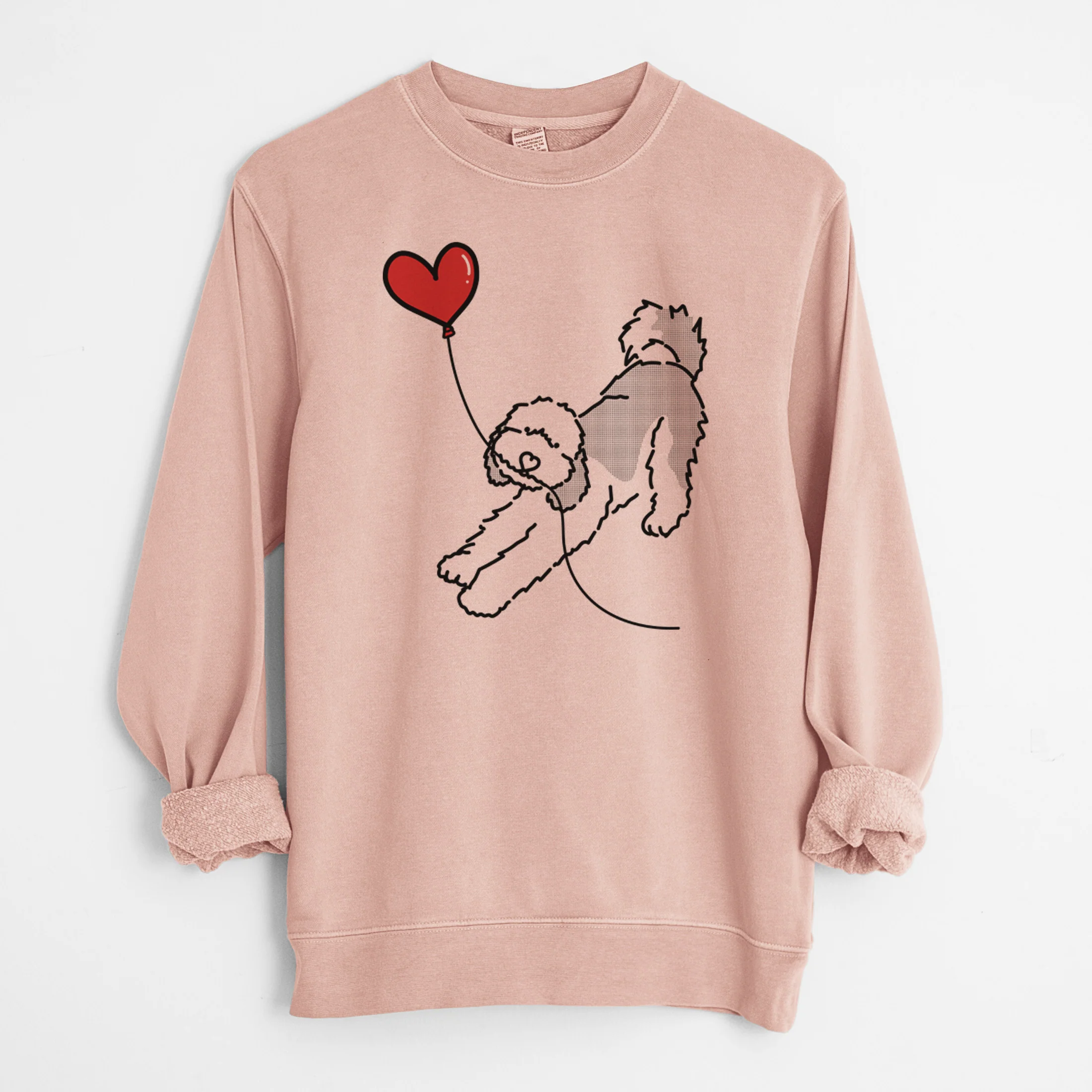 Sheepadoodle Heart String - Unisex Pigment Dyed Crew Sweatshirt - Image 8