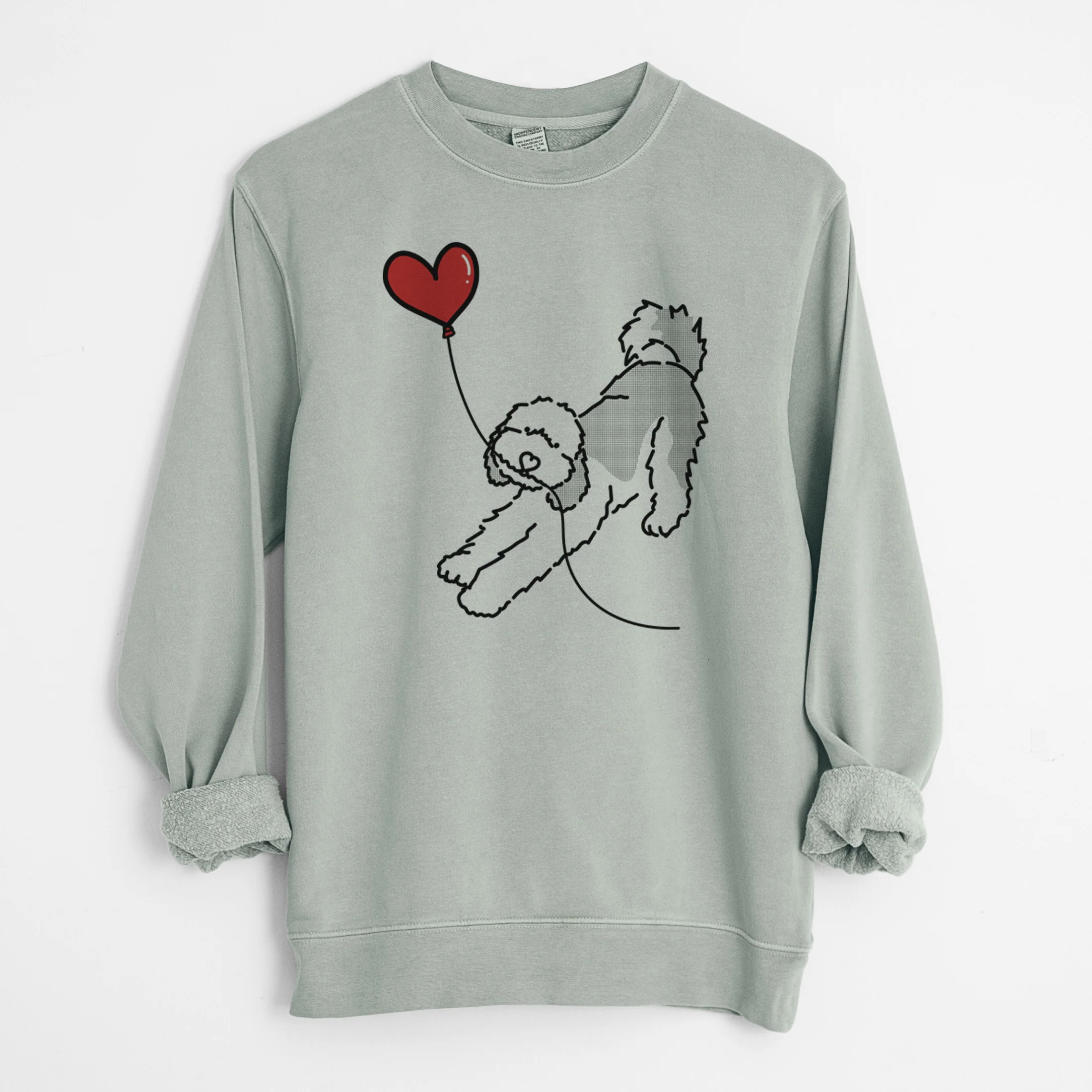 Sheepadoodle Heart String - Unisex Pigment Dyed Crew Sweatshirt - Image 9