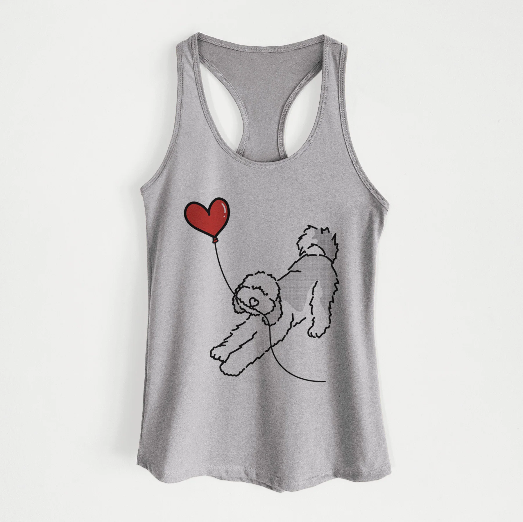 Sheepadoodle Heart String - Women's Racerback Tanktop - Image 4
