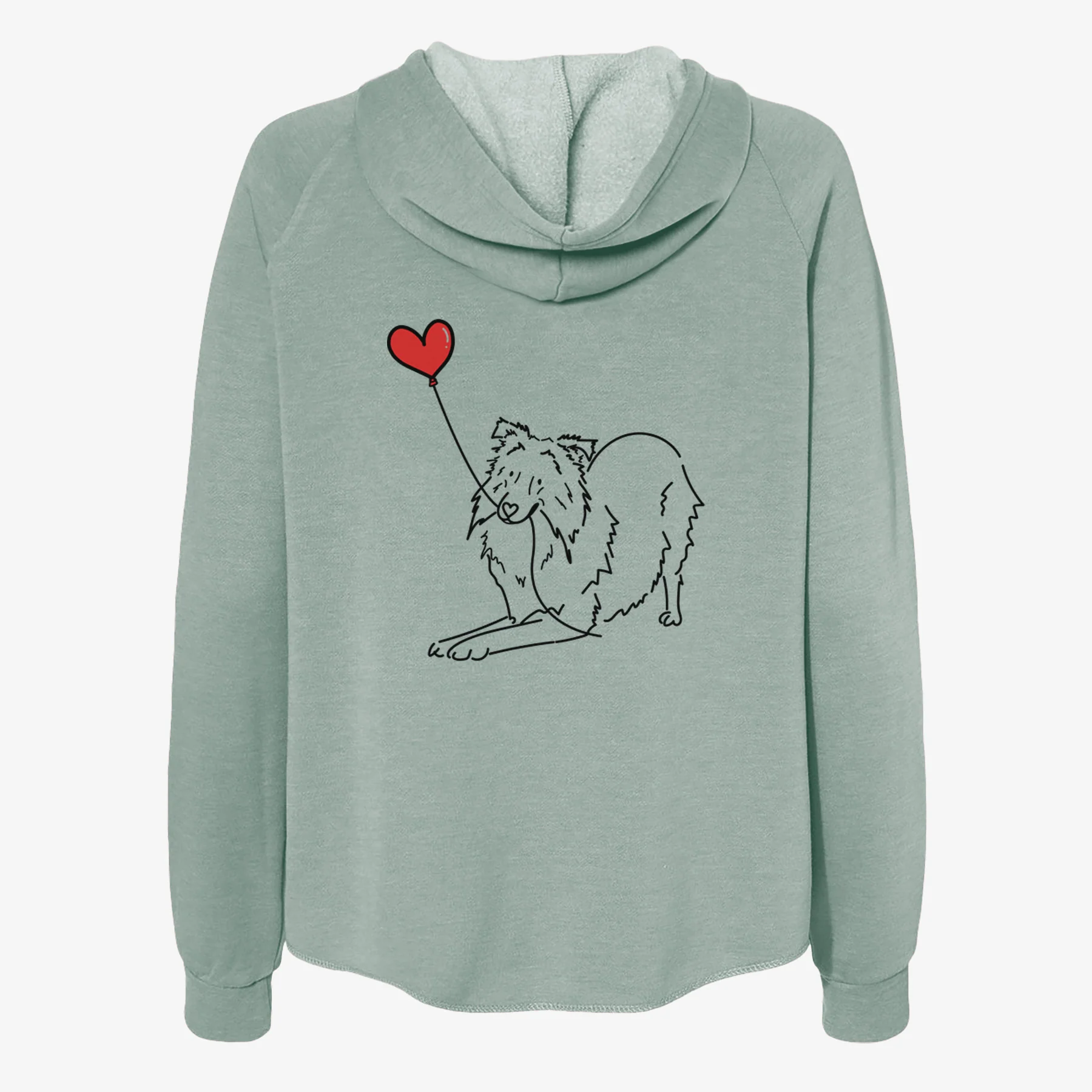 Shetland Sheepdog Heart String- Women's Cali Wave Zip-Up Sweatshirt - Image 4